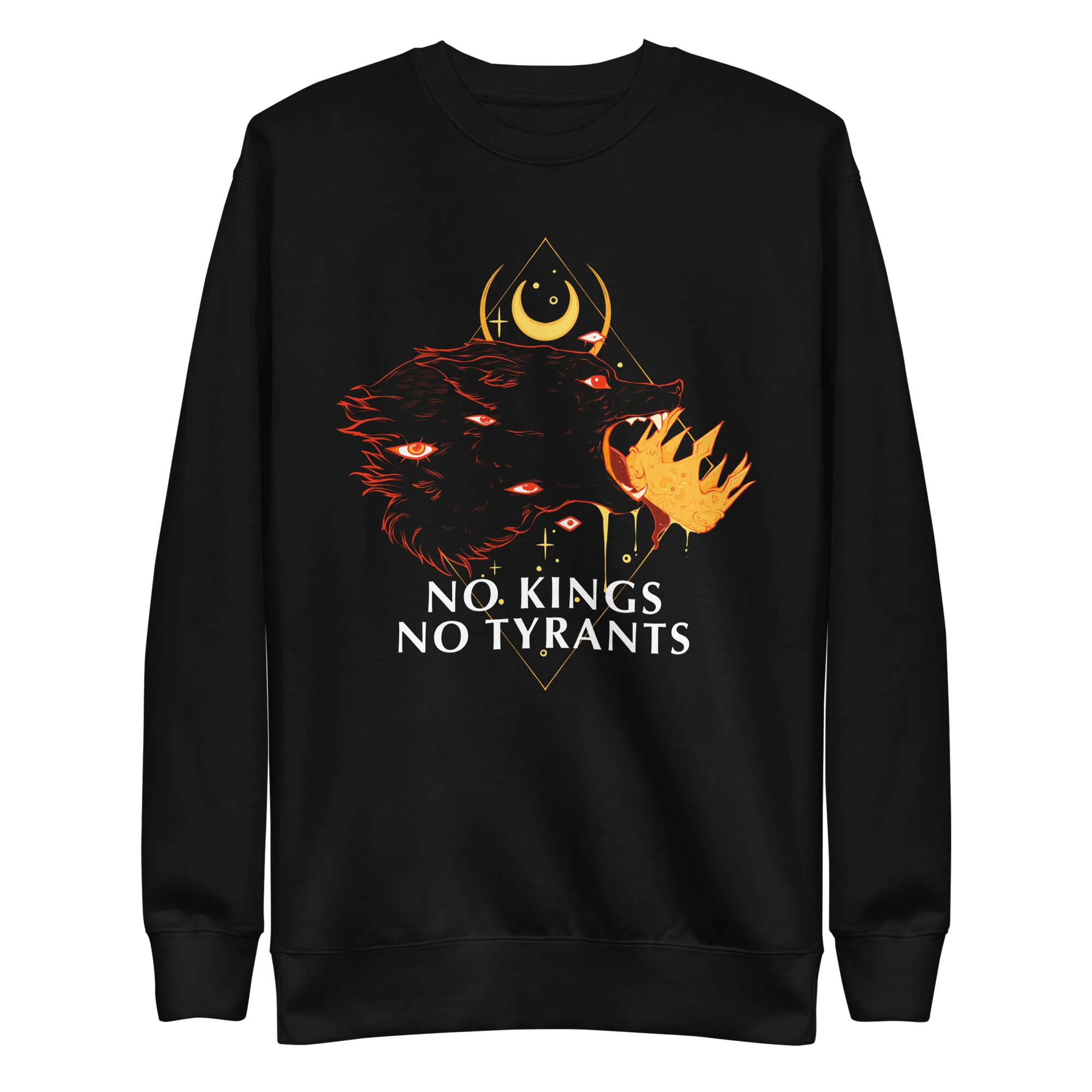 No Kings Wolf, Premium Unisex Sweatshirt