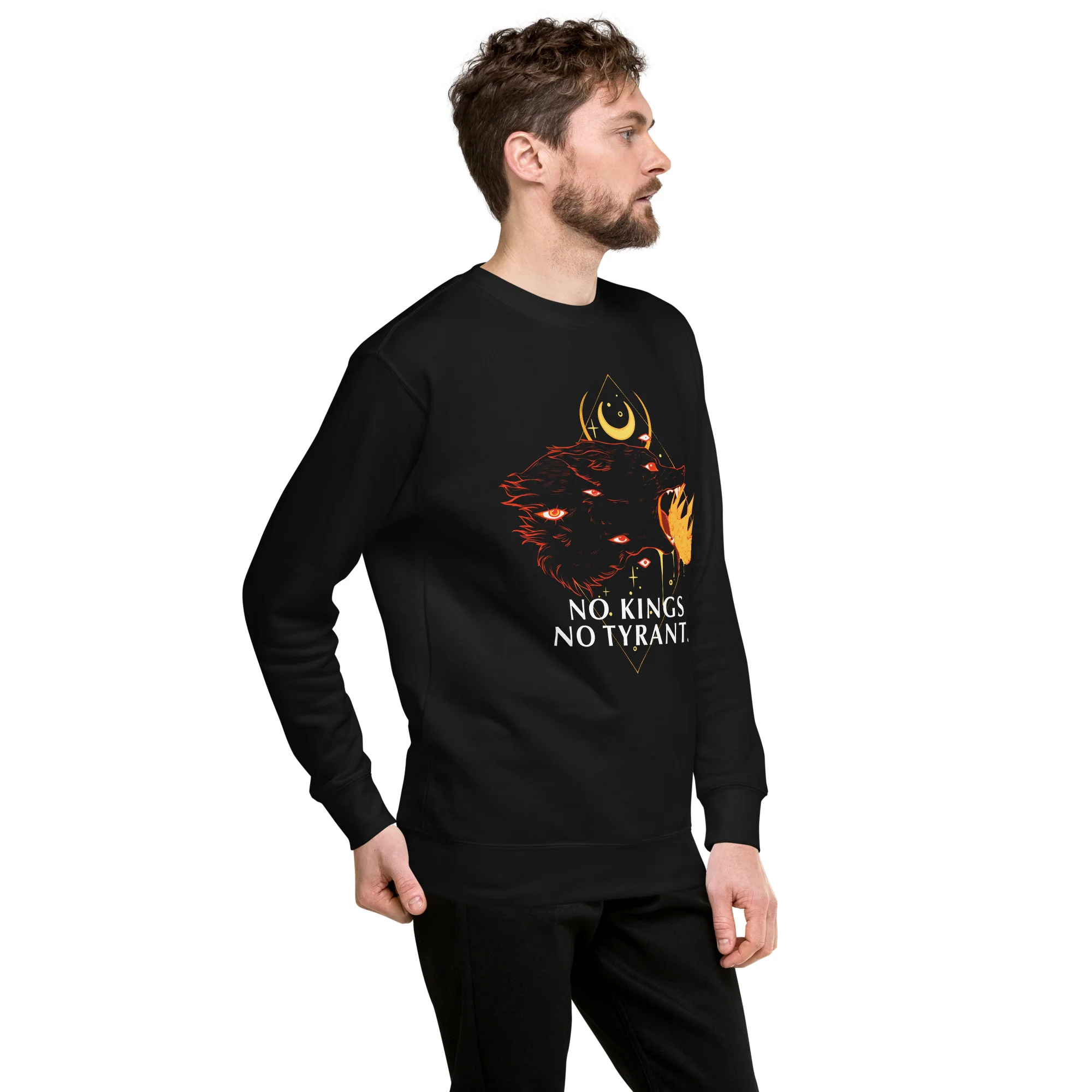 No Kings Wolf, Premium Unisex Sweatshirt - Image 5