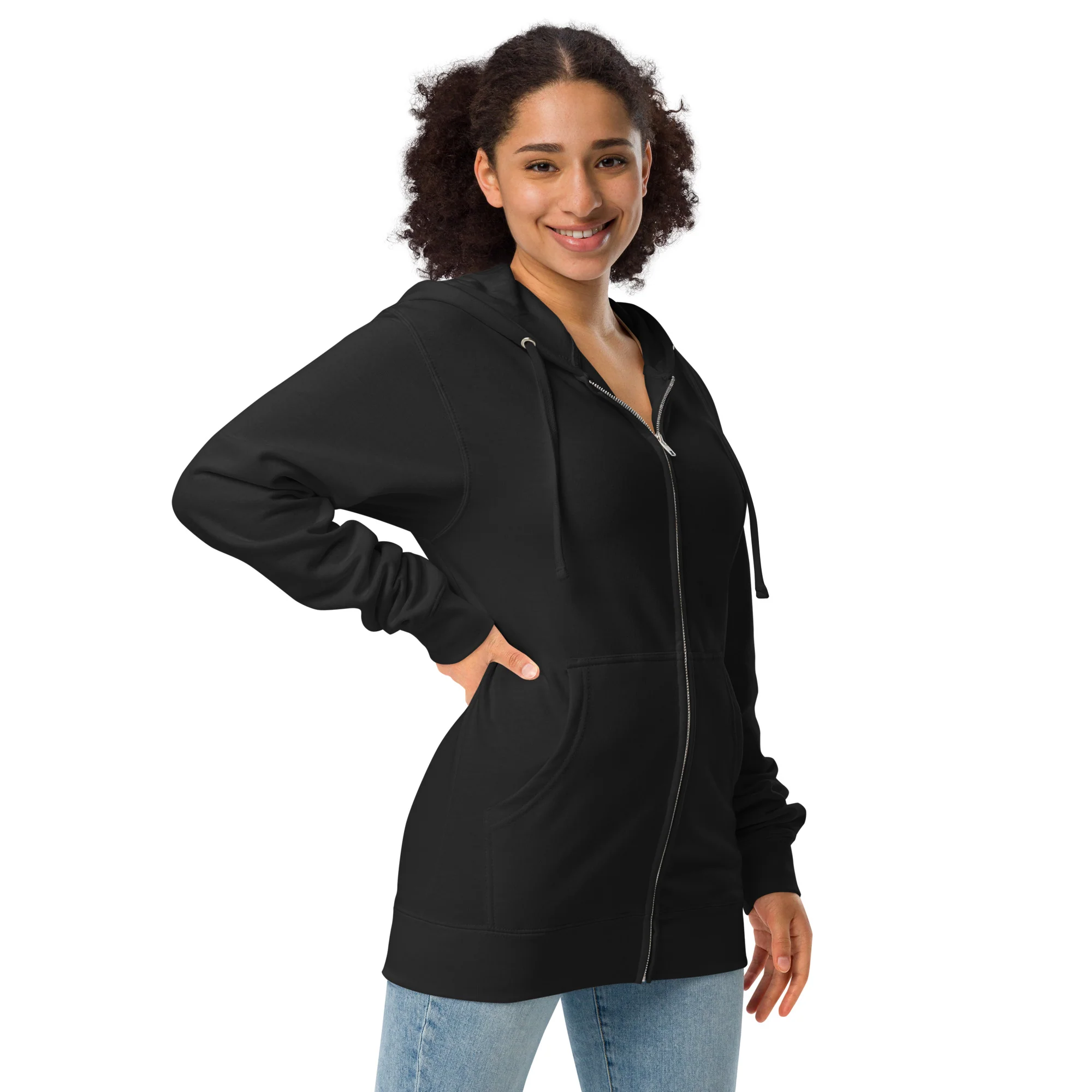 No Kings Wolf, Unisex Fleece Zip-Up Hoodie - Image 2