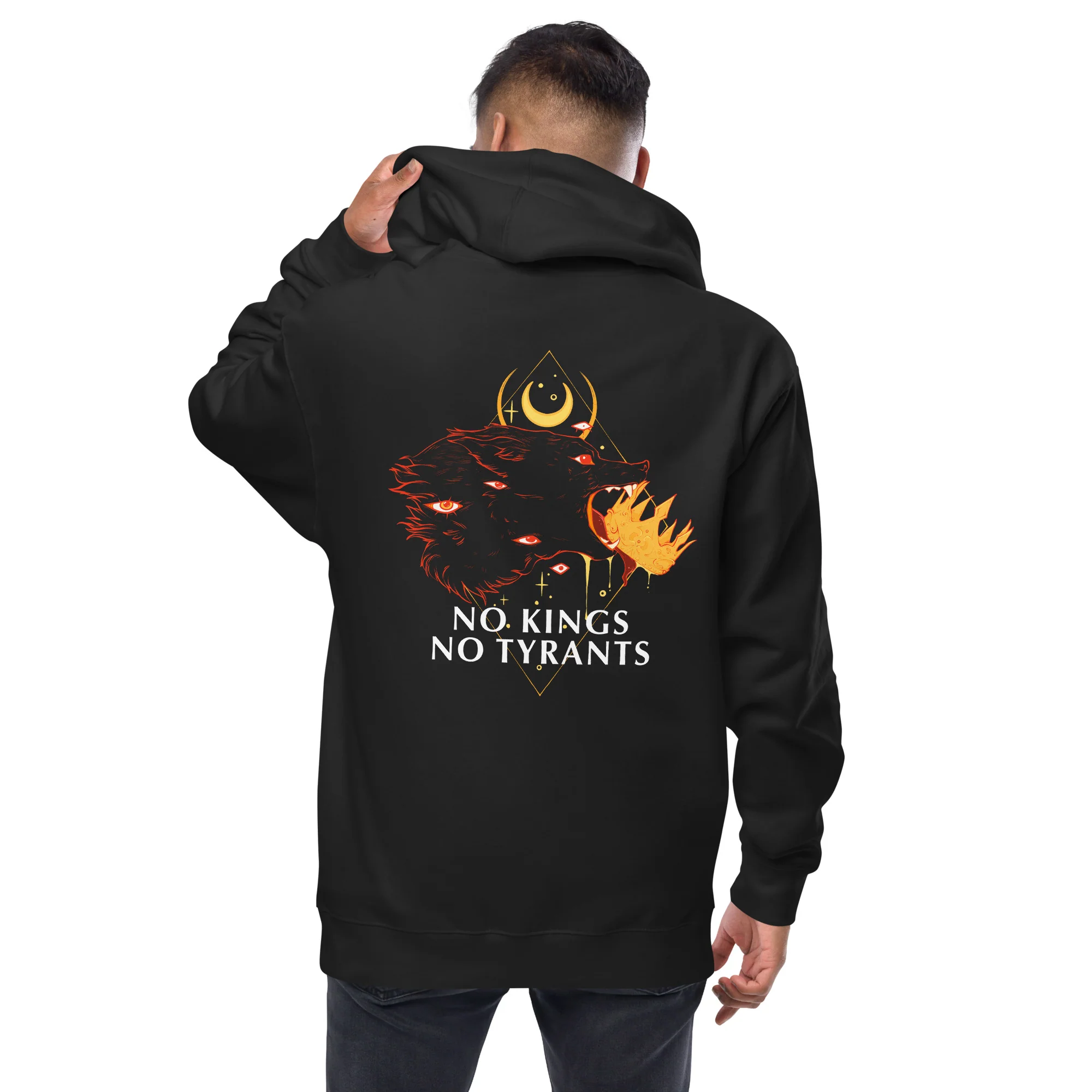No Kings Wolf, Unisex Fleece Zip-Up Hoodie - Image 4