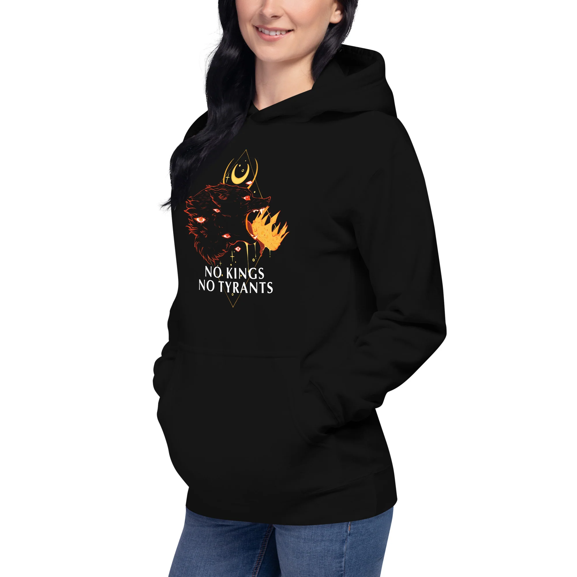 No Kings Wolf, Unisex Hoodie - Image 2