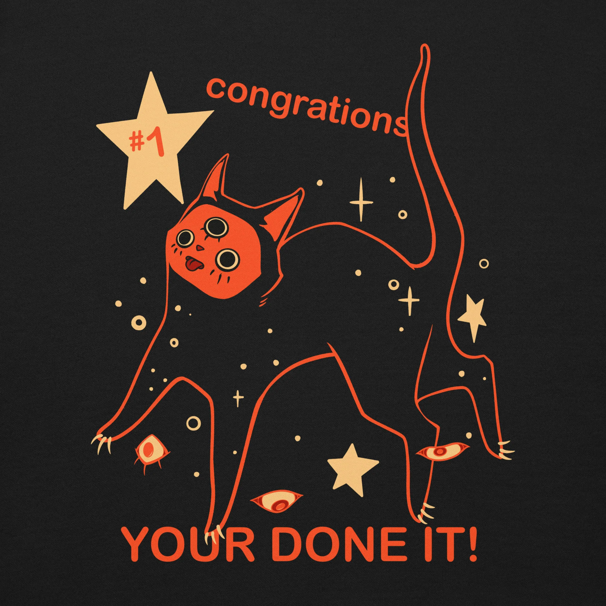 Orion The Black Cat Congrations, Premium Unisex Sweatshirt - Image 2