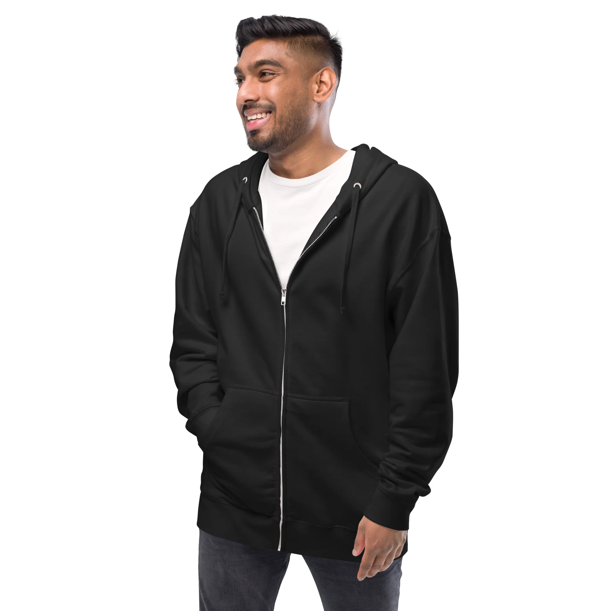 Orion The Black Cat Congrations, Unisex Fleece Zip-Up Hoodie - Image 3