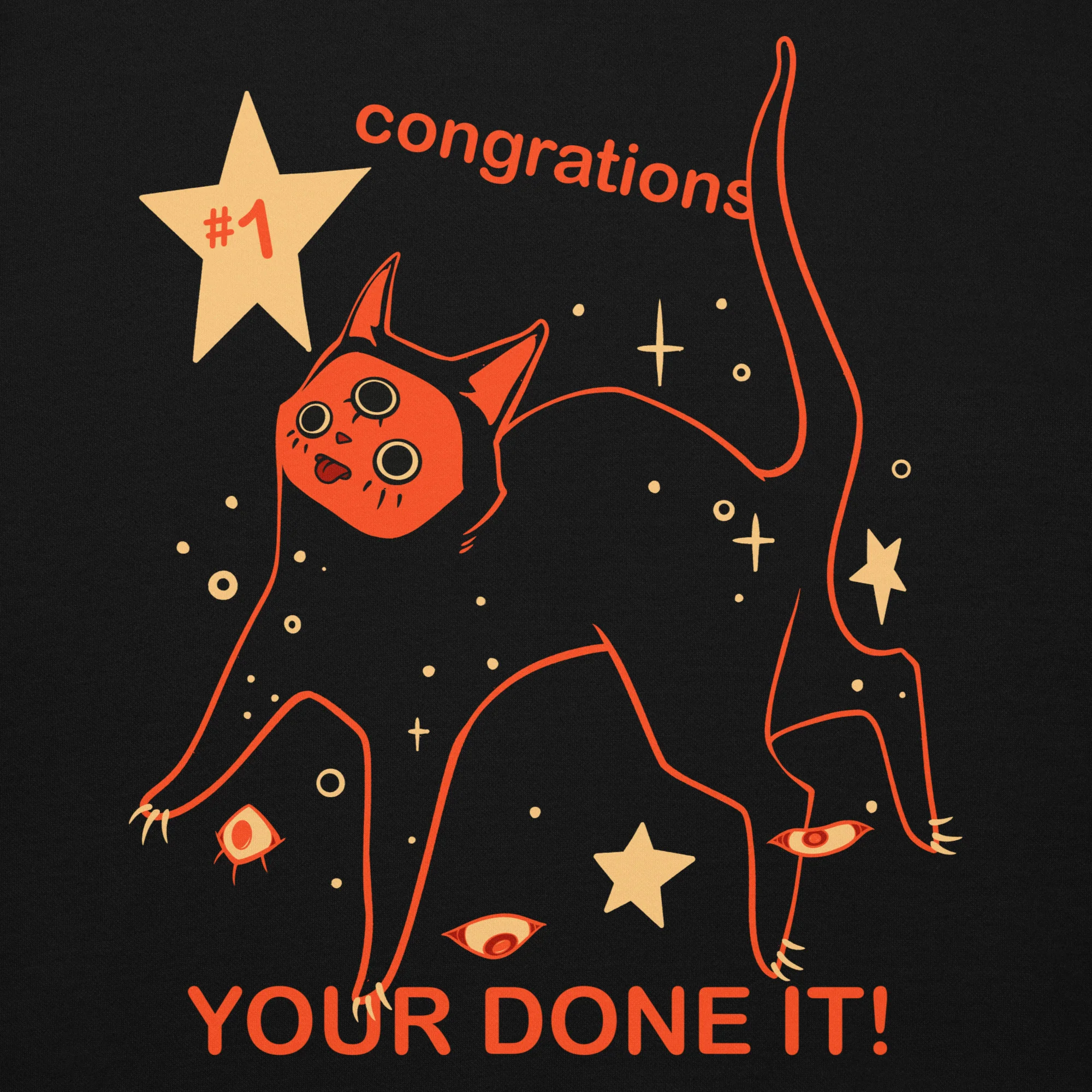 Orion The Black Cat Congrations, Unisex Hoodie - Image 2
