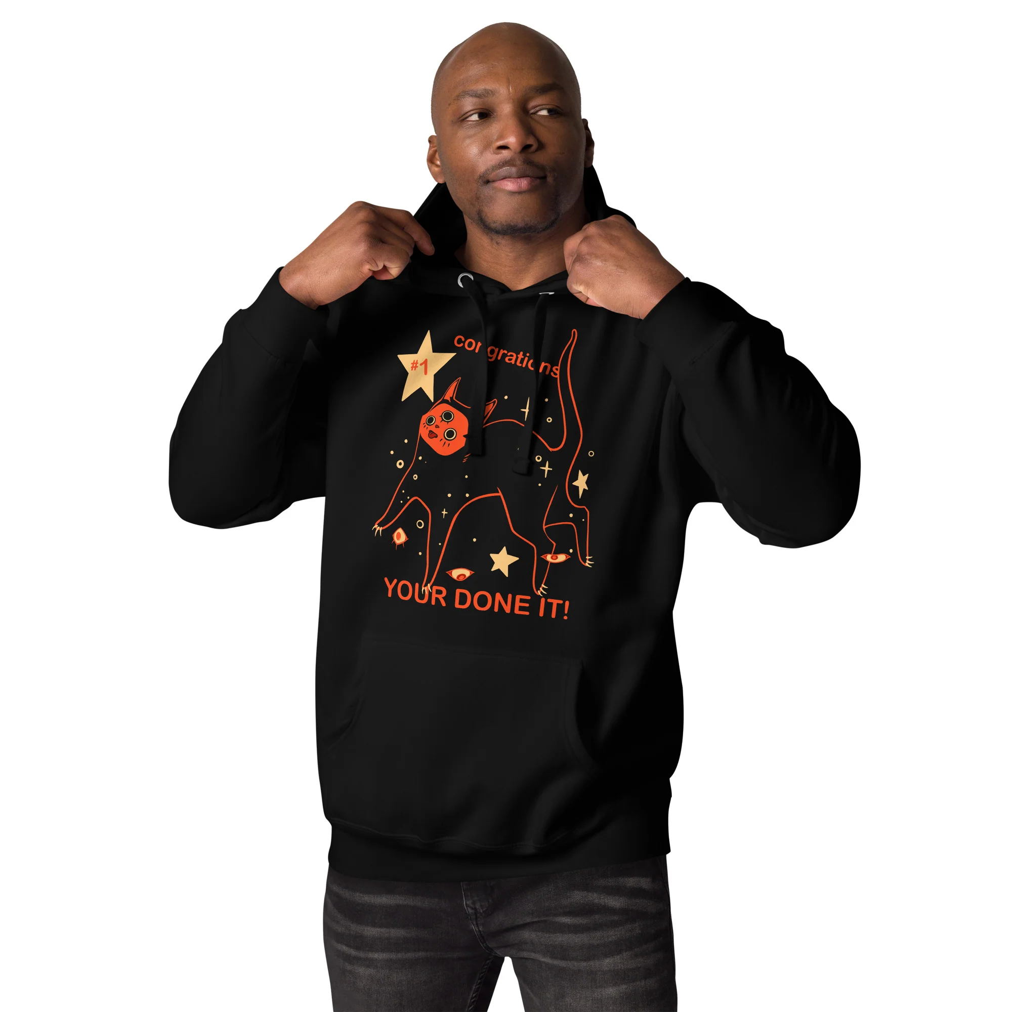 Orion The Black Cat Congrations, Unisex Hoodie - Image 3