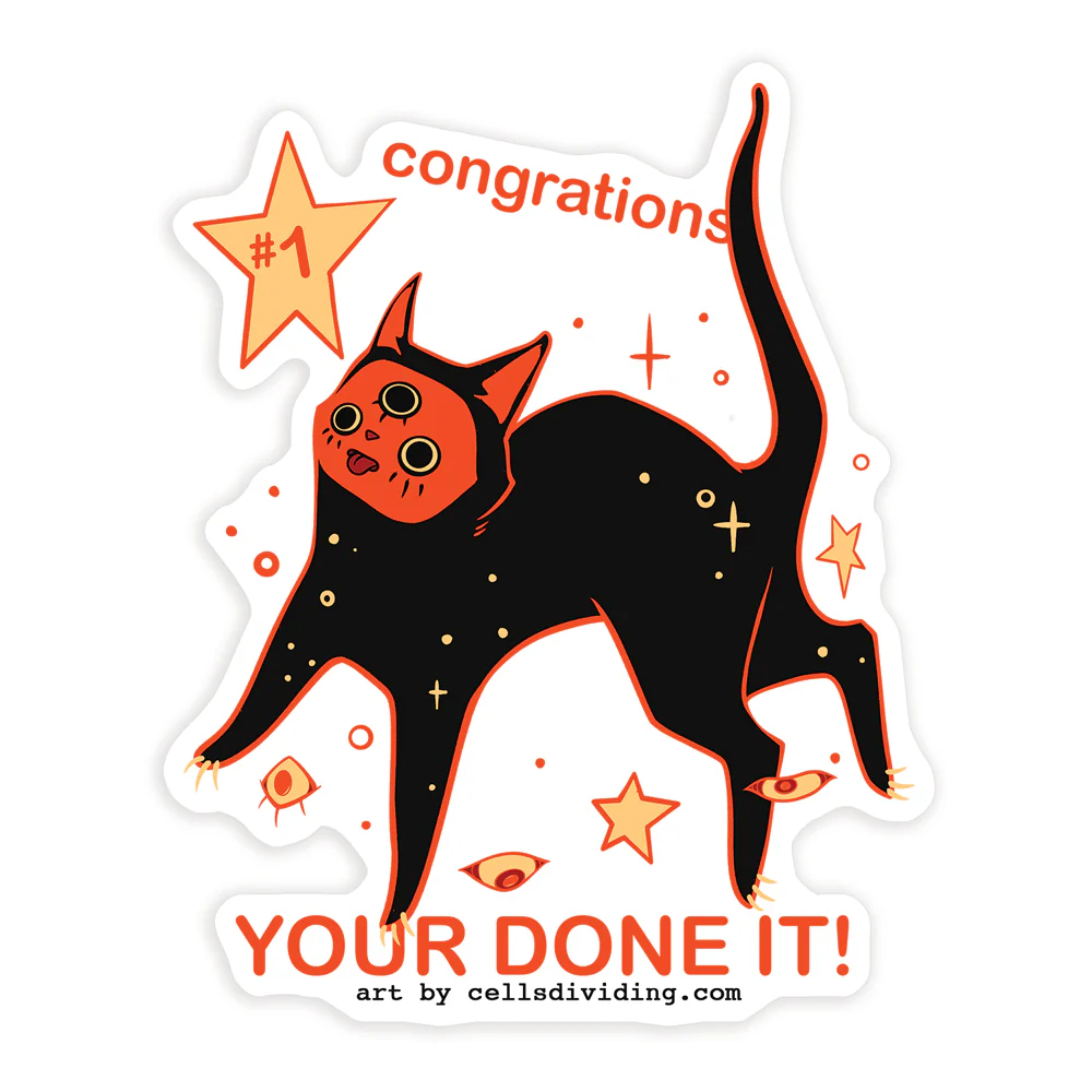 Orion The Black Cat Congrations, Vinyl Sticker