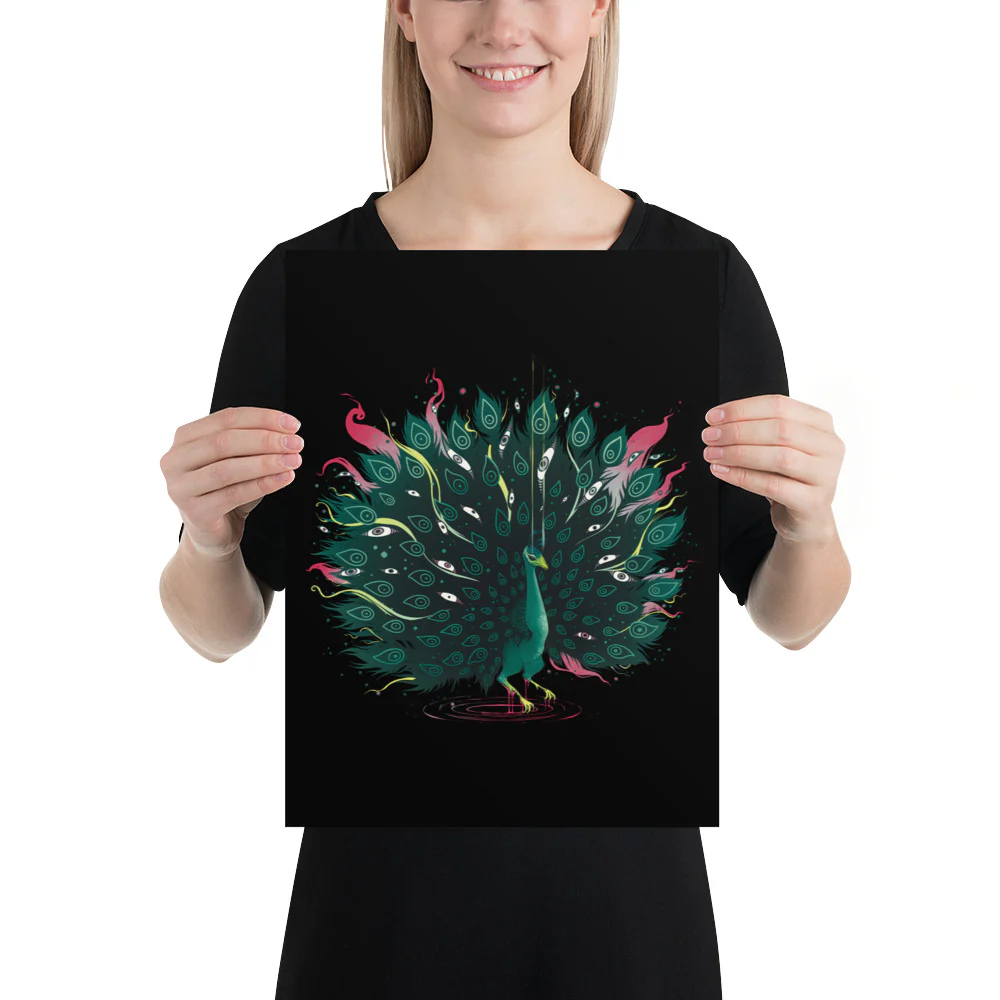 Peacock, Matte Art Print Poster - Image 2