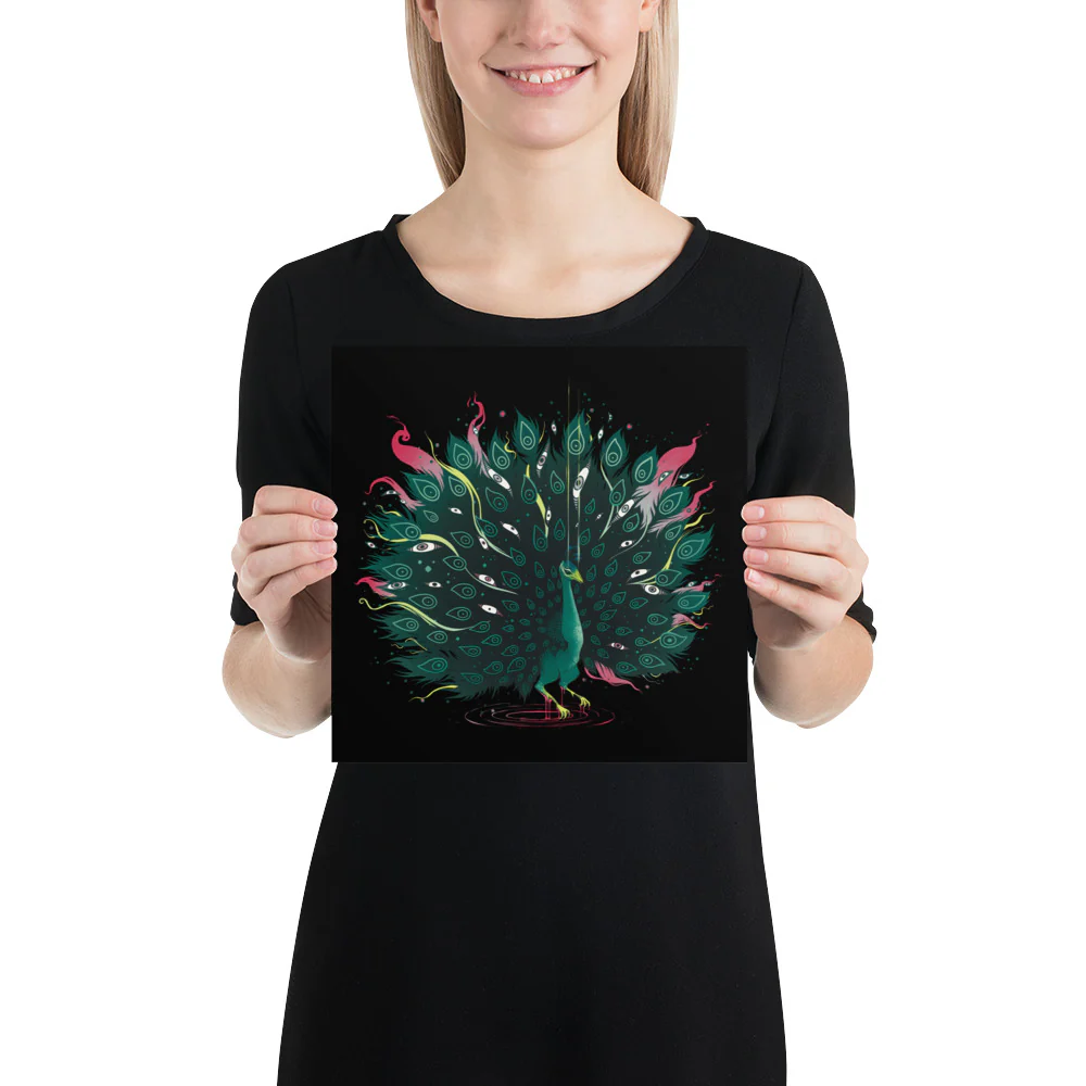 Peacock, Matte Art Print Poster - Image 3