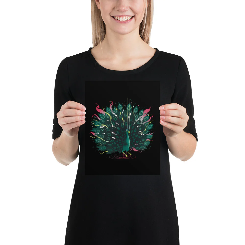 Peacock, Matte Art Print Poster - Image 4