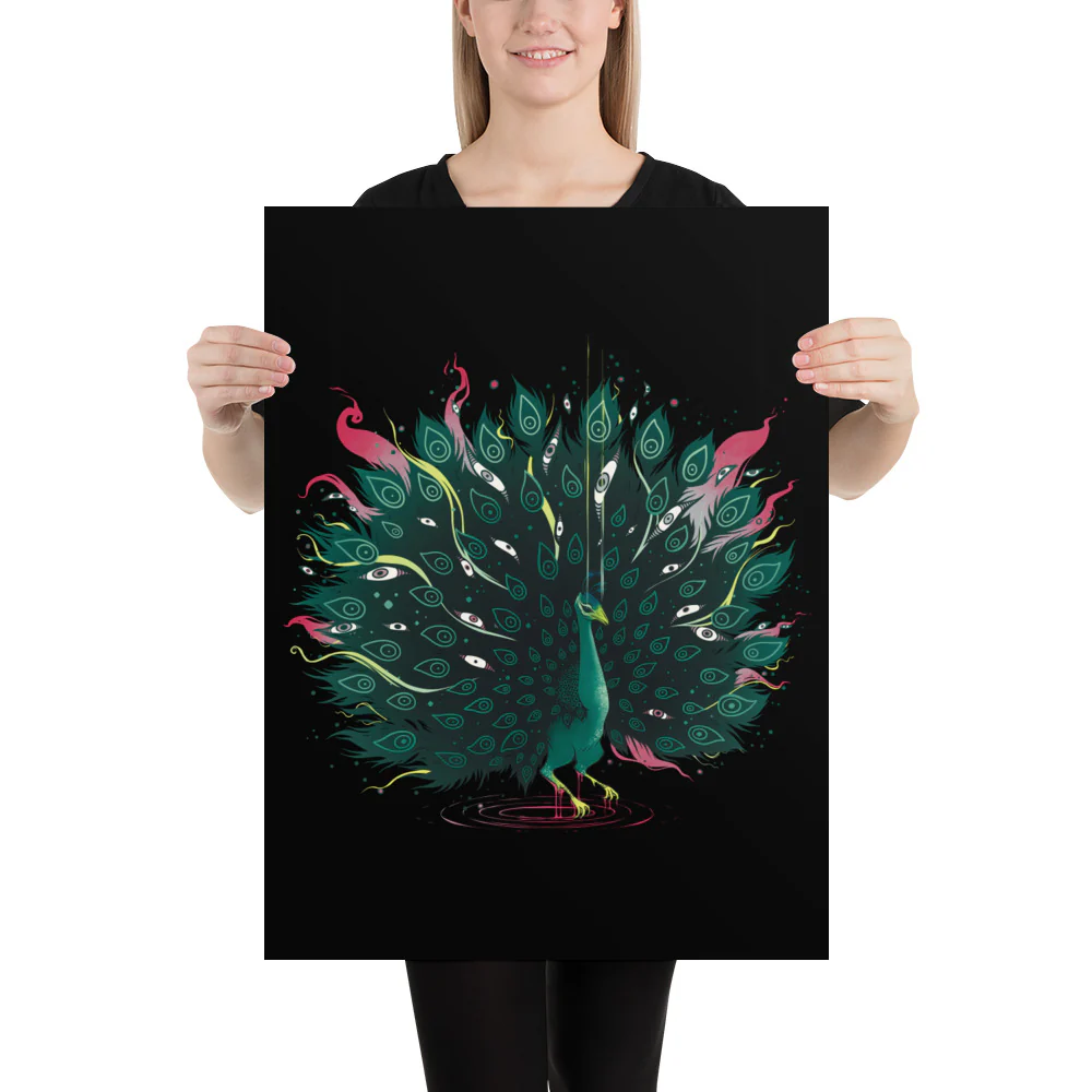Peacock, Matte Art Print Poster - Image 5