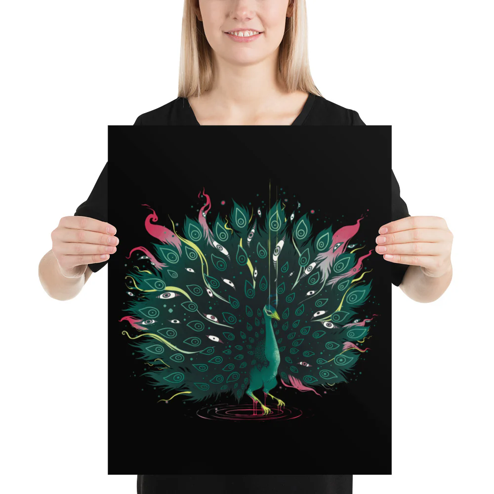 Peacock, Matte Art Print Poster - Image 6