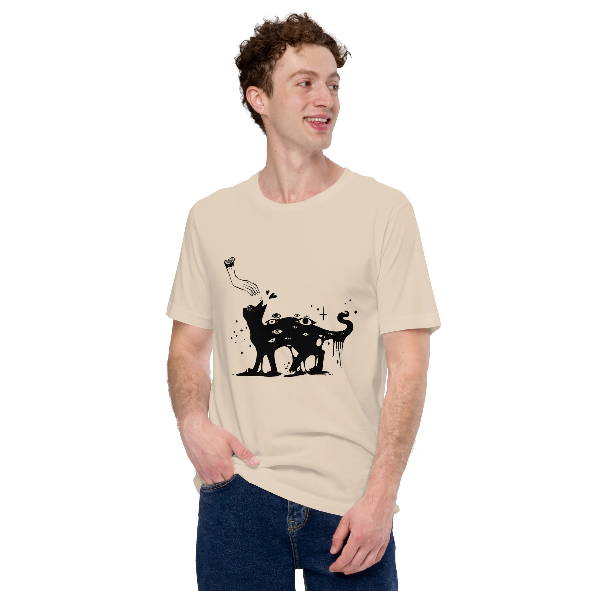 Petting Cat, Unisex T-Shirt - Image 4