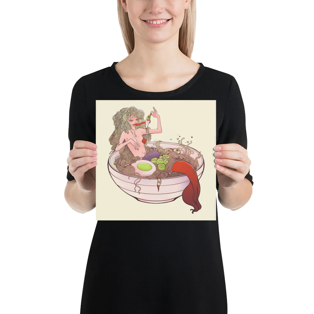 Mermaid Ramen, Matte Art Print Poster - Image 2