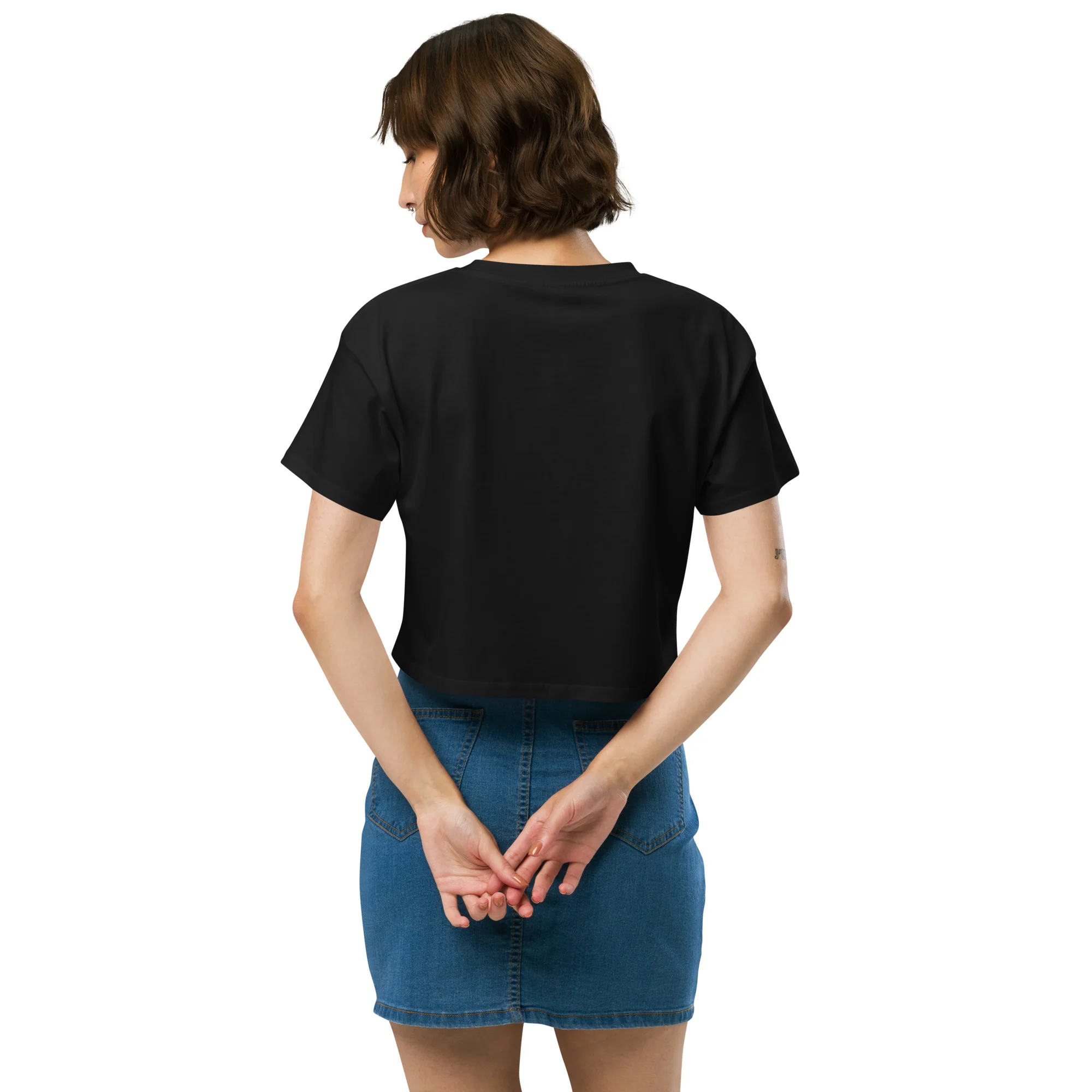 Pride Flag Cat, Relaxed Crop Top - Image 5