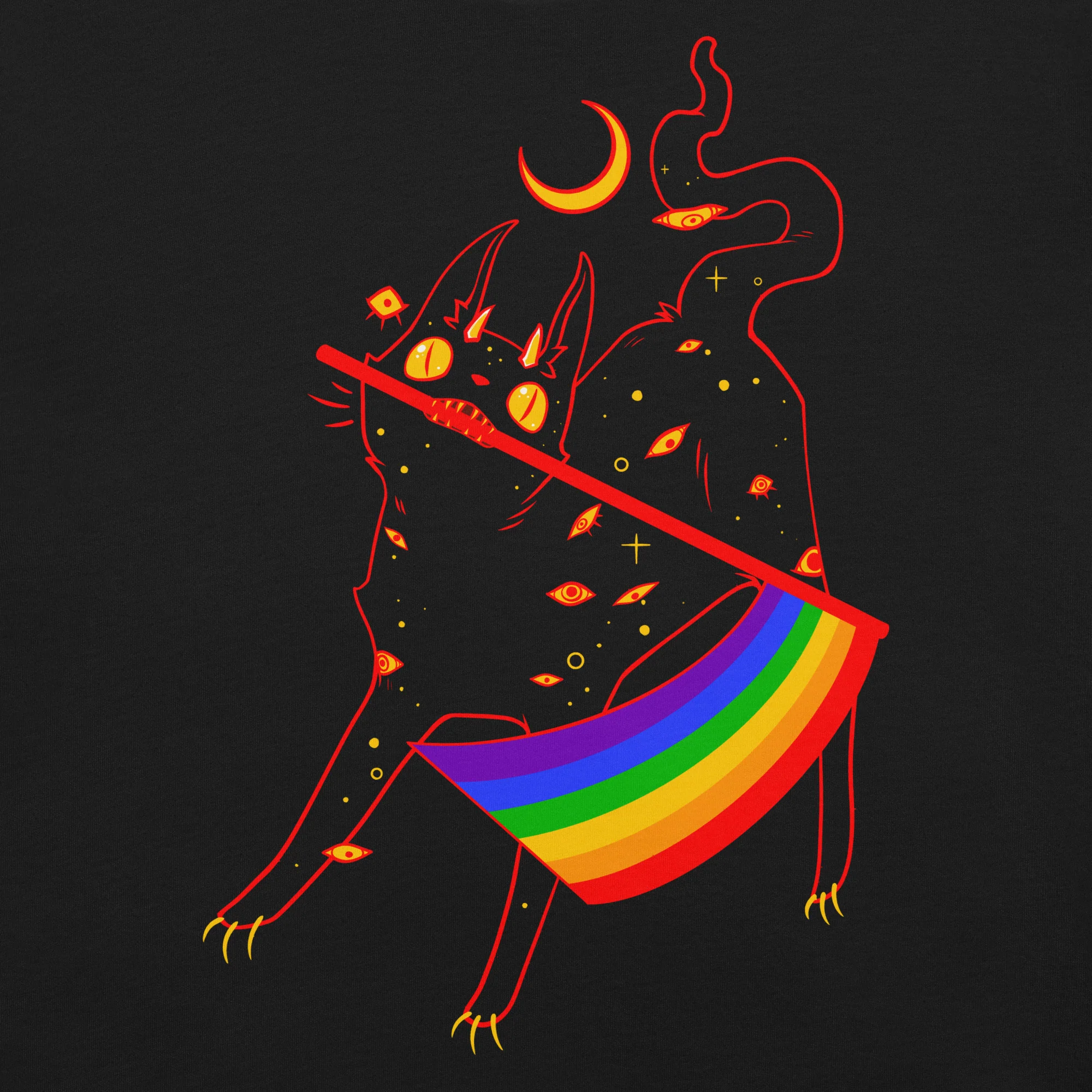 Pride Flag Cat, Unisex T-Shirt - Image 2