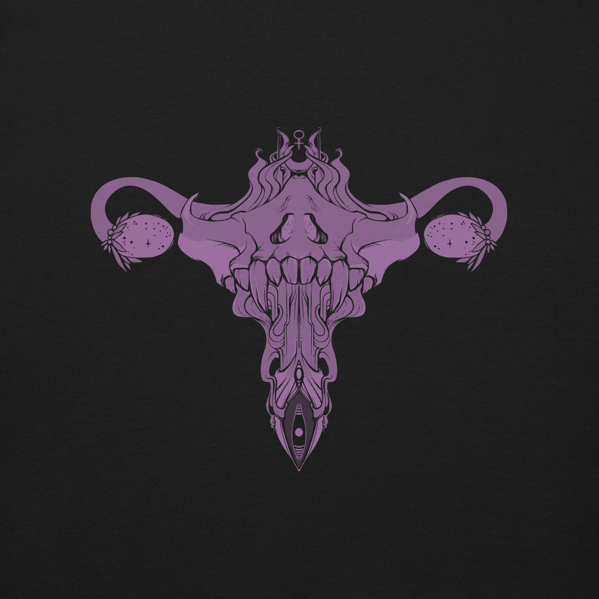 Purple Death Metal Uterus, Premium Unisex Sweatshirt - Image 2