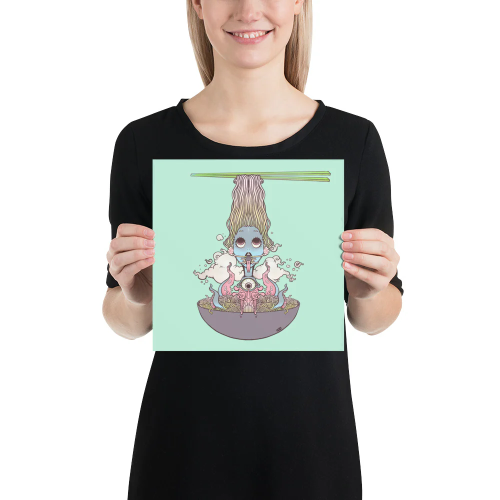 Ramen Noodle Girl, Matte Art Print Poster - Image 3