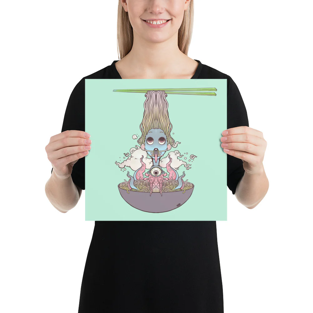 Ramen Noodle Girl, Matte Art Print Poster - Image 4