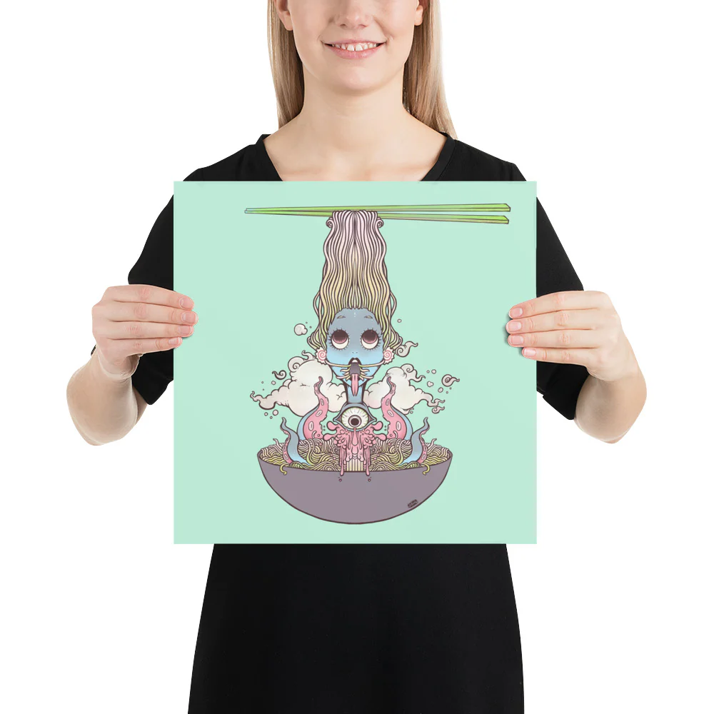 Ramen Noodle Girl, Matte Art Print Poster - Image 5