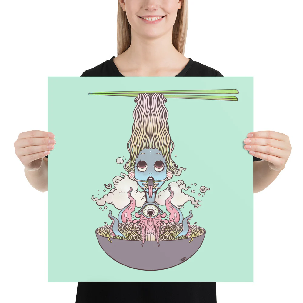 Ramen Noodle Girl, Matte Art Print Poster - Image 7