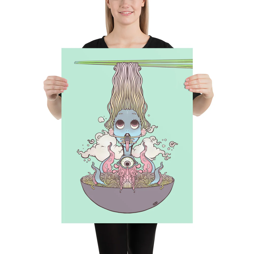 Ramen Noodle Girl, Matte Art Print Poster - Image 8