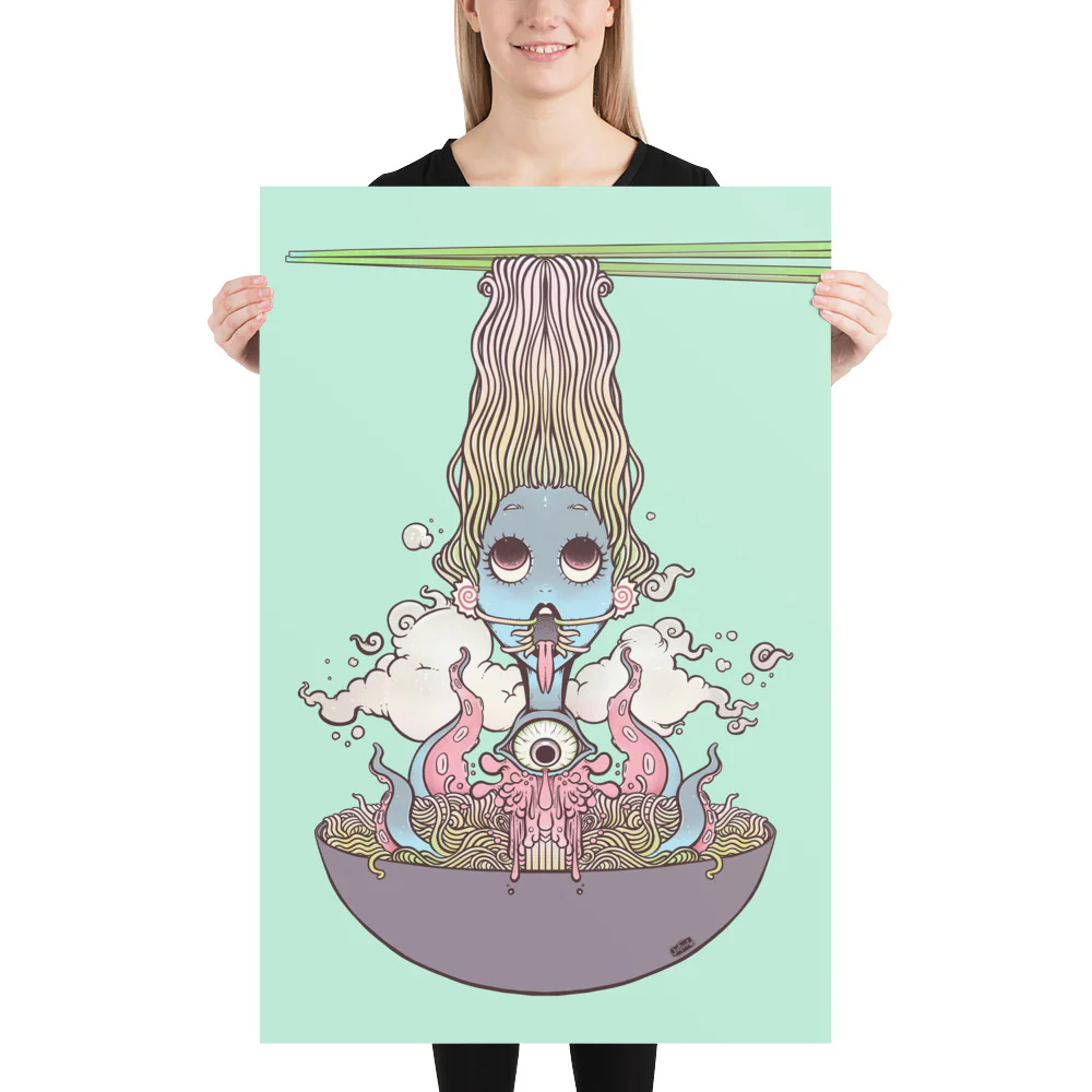 Ramen Noodle Girl, Matte Art Print Poster - Image 9