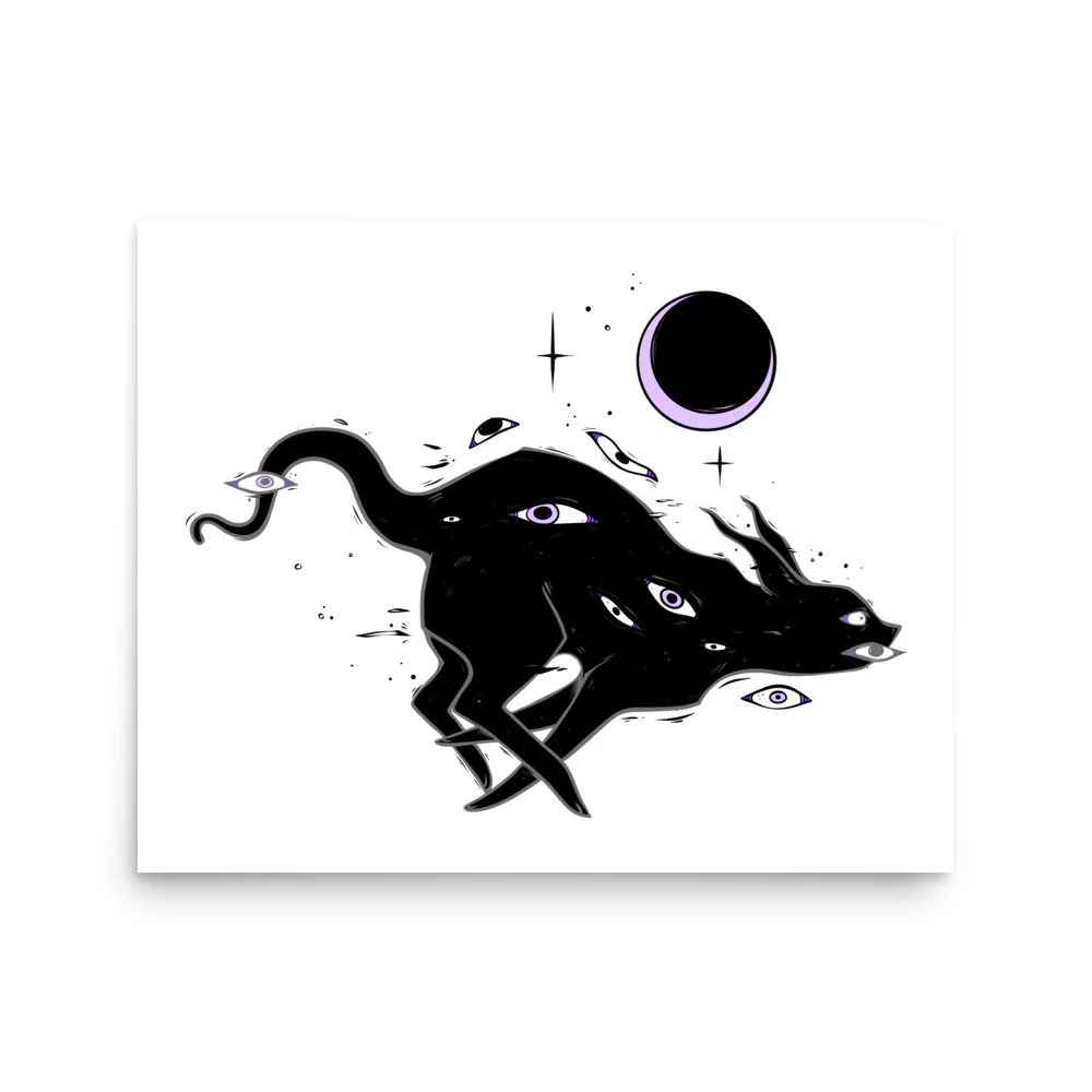 Running Cat, Matte Art Print Poster - Image 3
