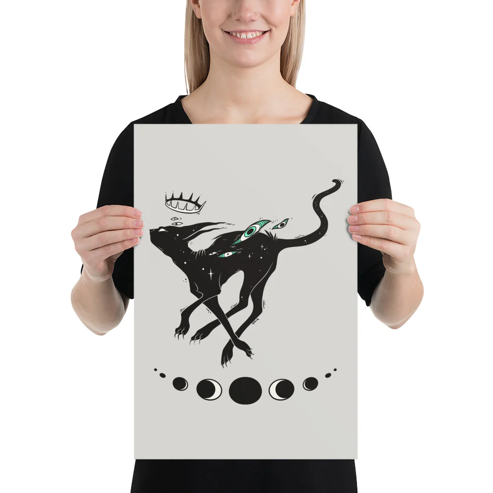 Running Cat, Matte Art Print Poster - Image 2