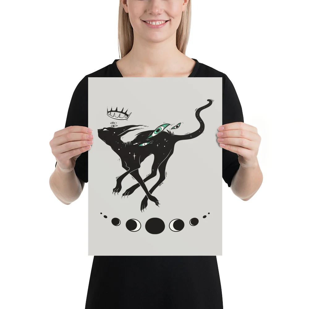 Running Cat, Matte Art Print Poster - Image 3