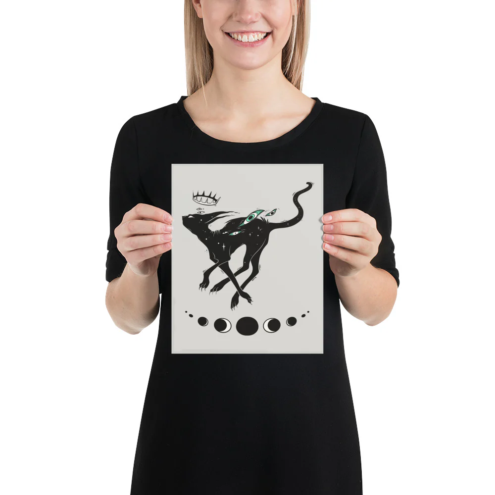 Running Cat, Matte Art Print Poster - Image 4