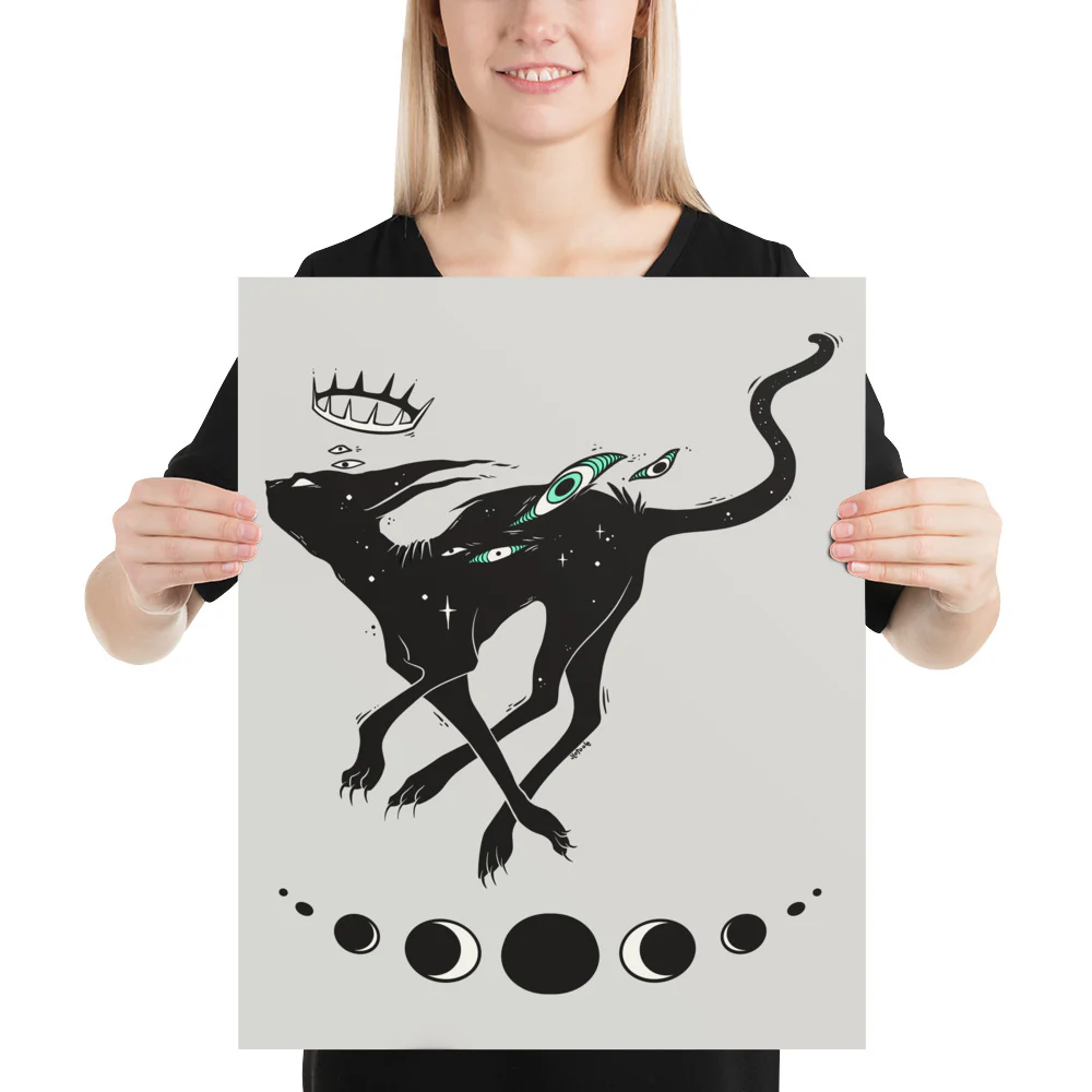 Running Cat, Matte Art Print Poster - Image 5