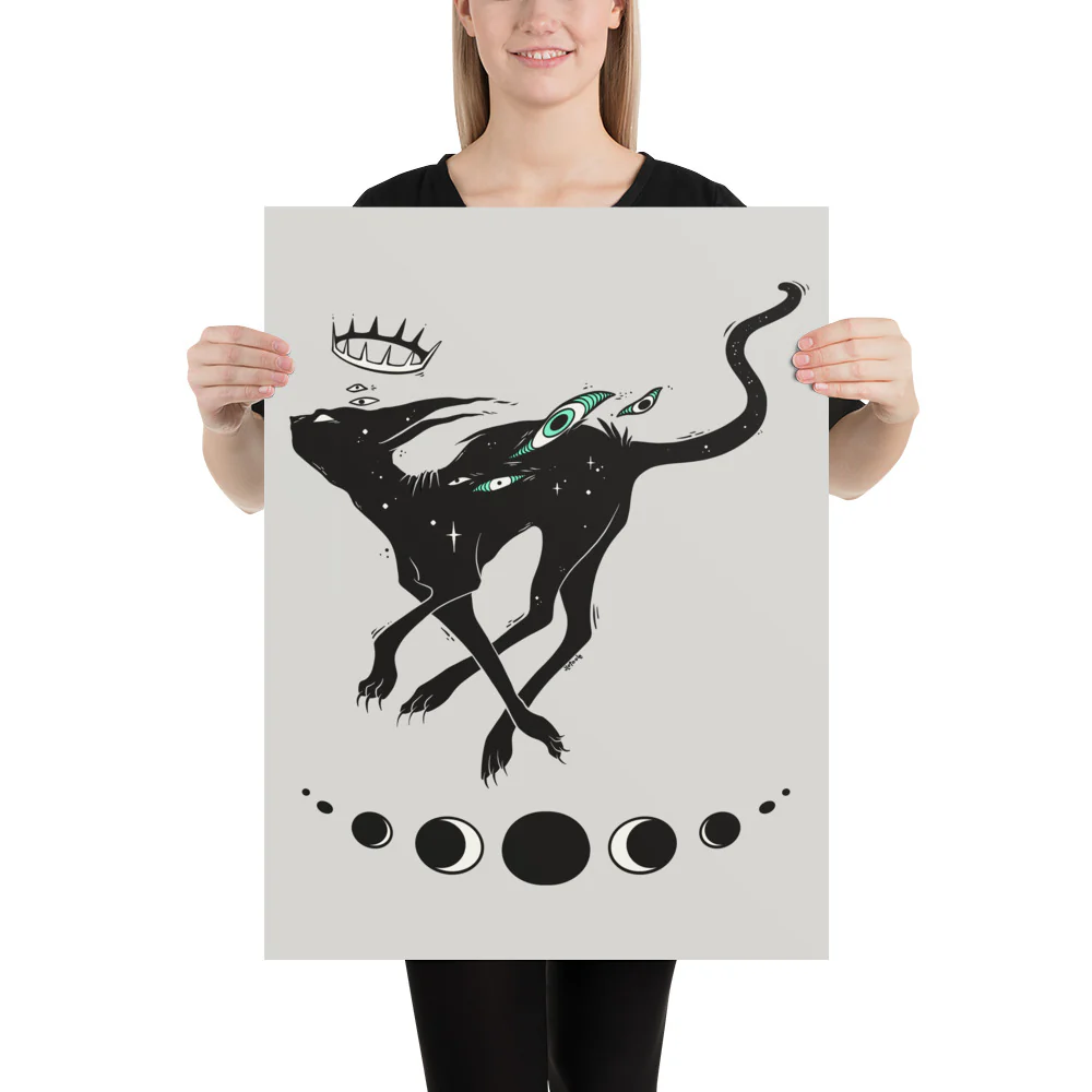 Running Cat, Matte Art Print Poster - Image 6