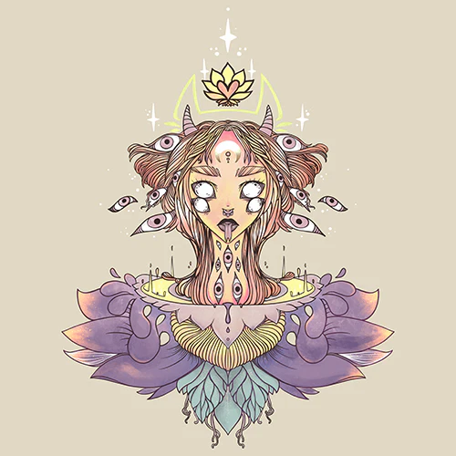 Sacred Lotus Creature, Matte Art Print Poster