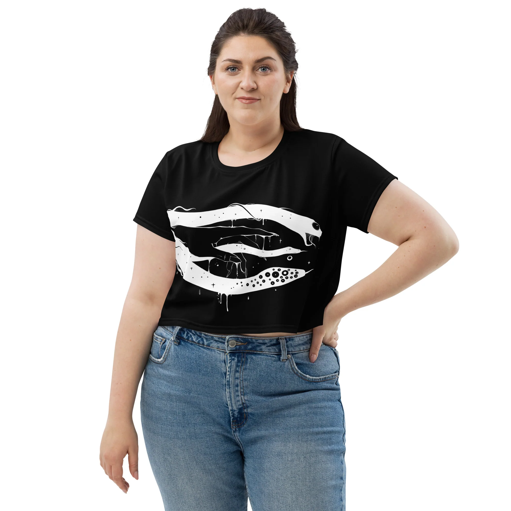 She's A 10, Sublimation Crop Top - Image 3