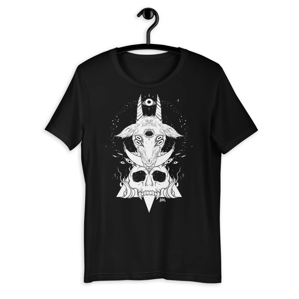 Goat & Skull, Unisex T-Shirt, Black - Image 7