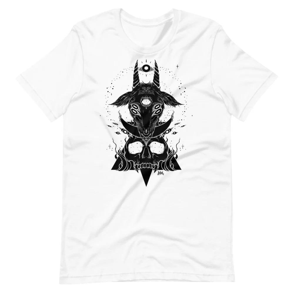 Goat & Skull, Unisex T-Shirt, White - Image 7