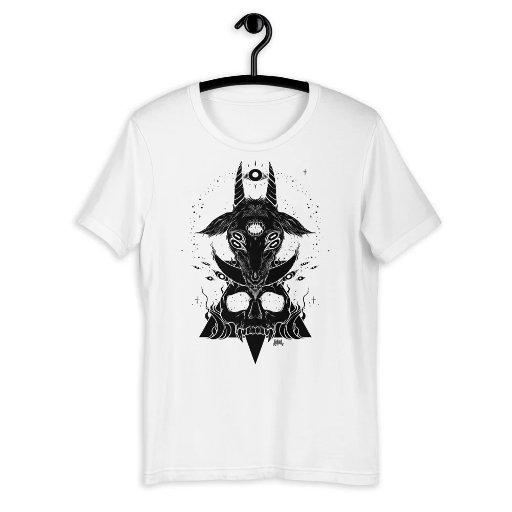 Goat & Skull, Unisex T-Shirt, White - Image 8