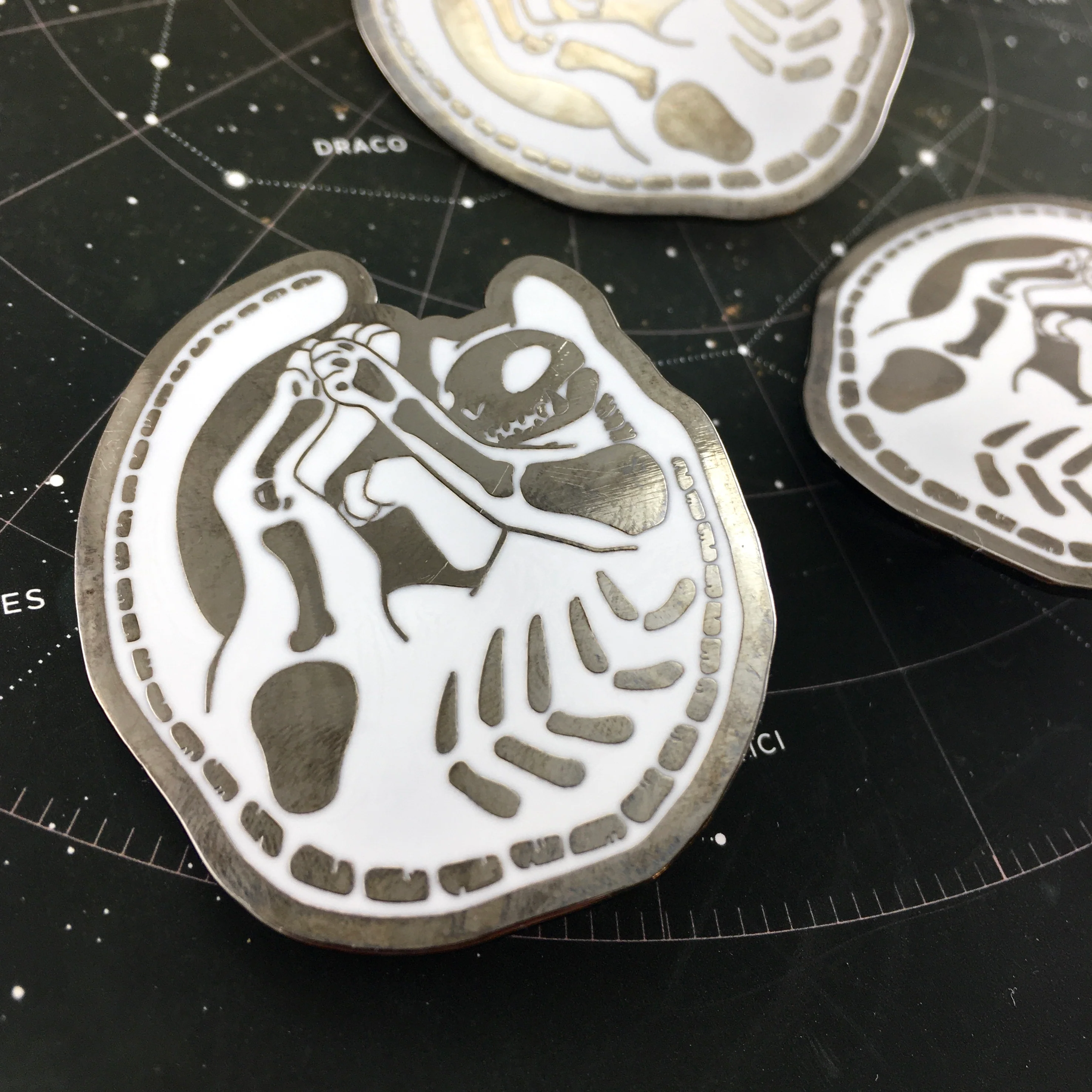 Skeleton Cat, Enamel Pin - Image 4