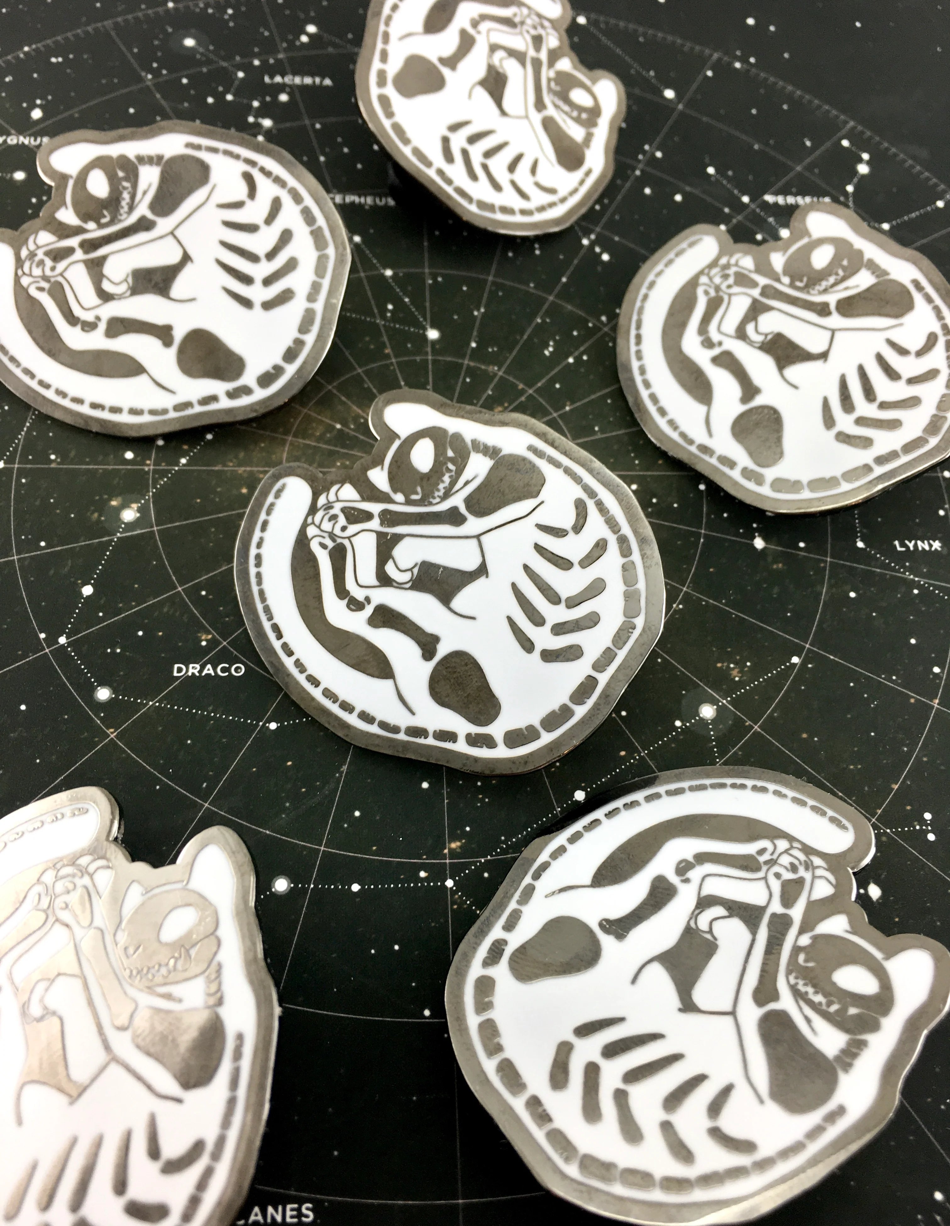Skeleton Cat, Enamel Pin - Image 5