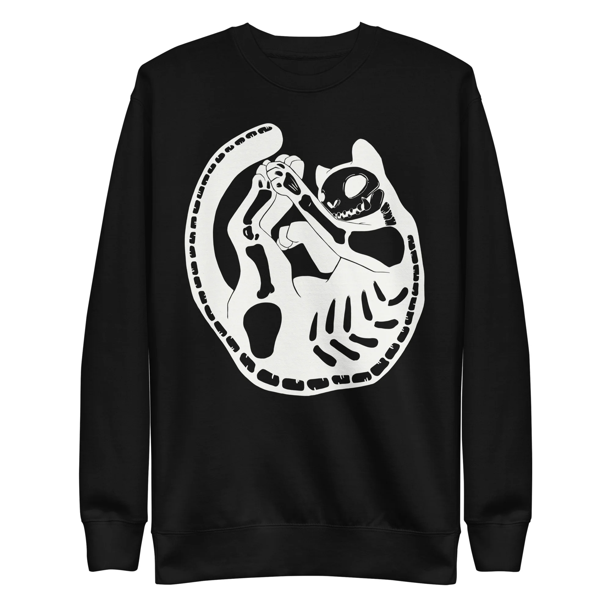 Skeleton Cat, Premium Unisex Sweatshirt