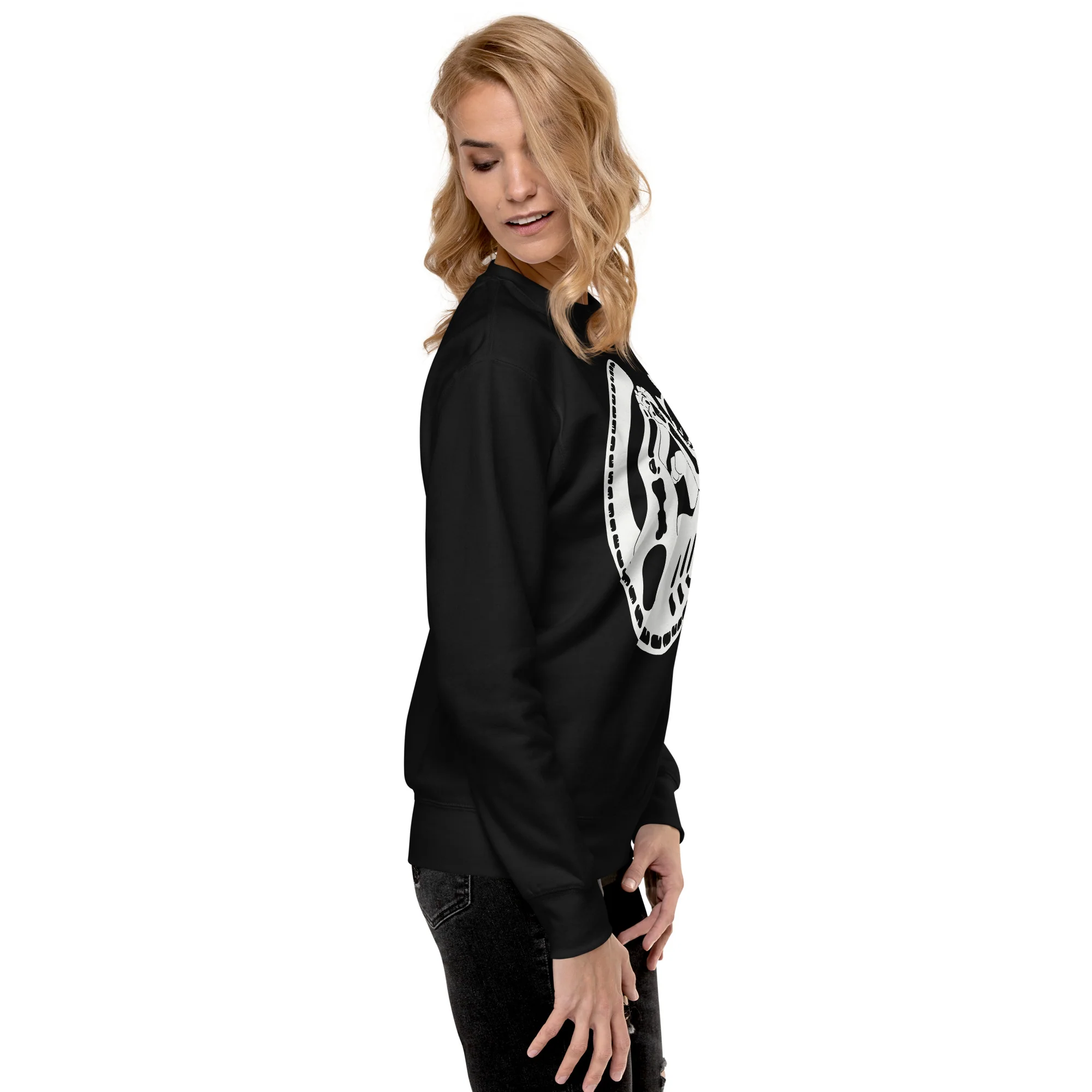 Skeleton Cat, Premium Unisex Sweatshirt - Image 4