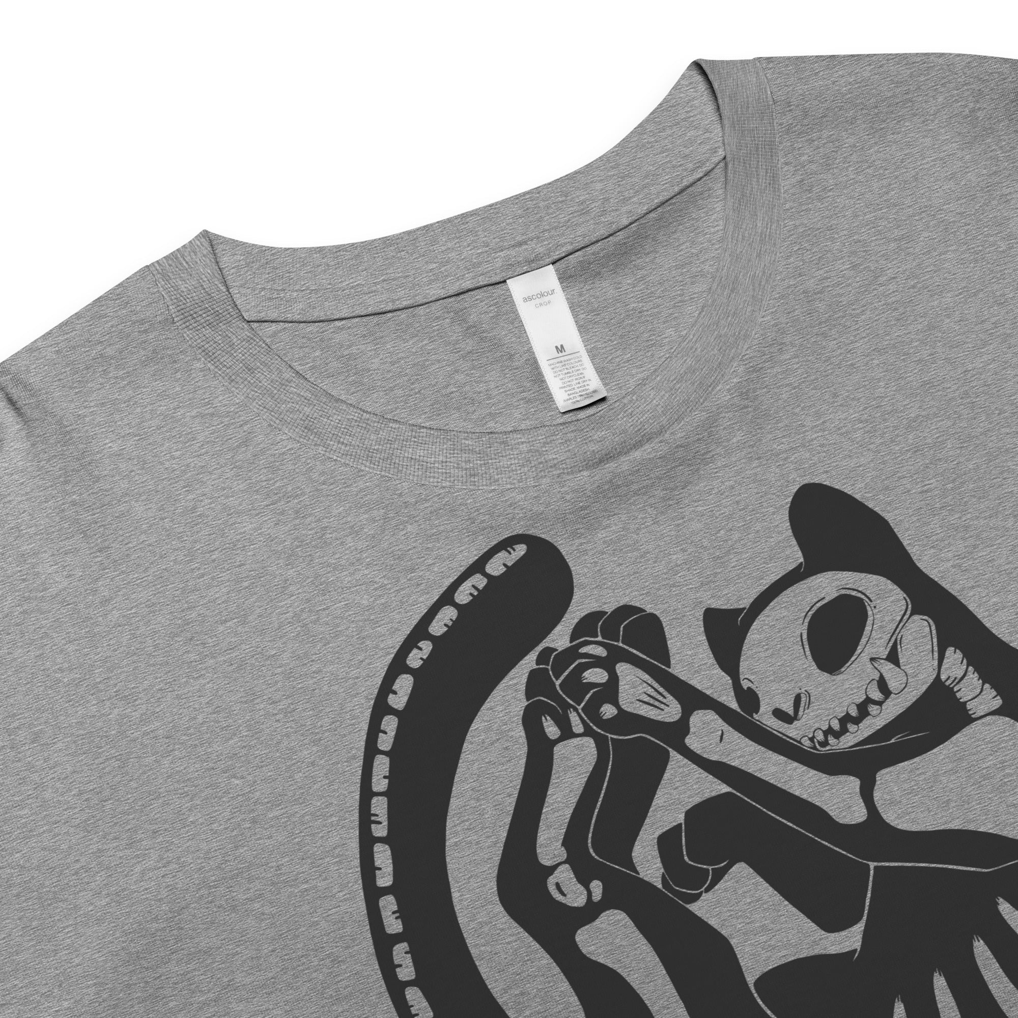 Skeleton Cat, Relaxed Crop Top - Image 6