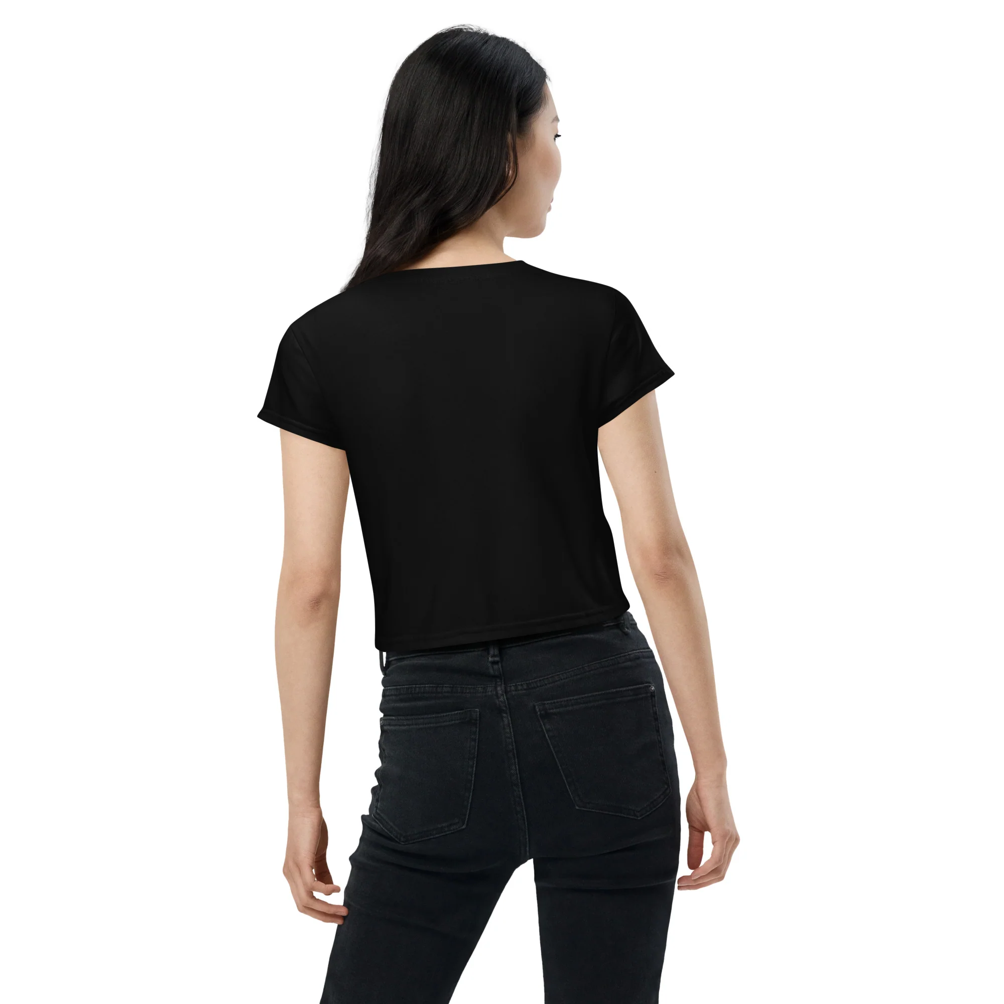 Skeleton Cat, Sublimation Crop Top - Image 3