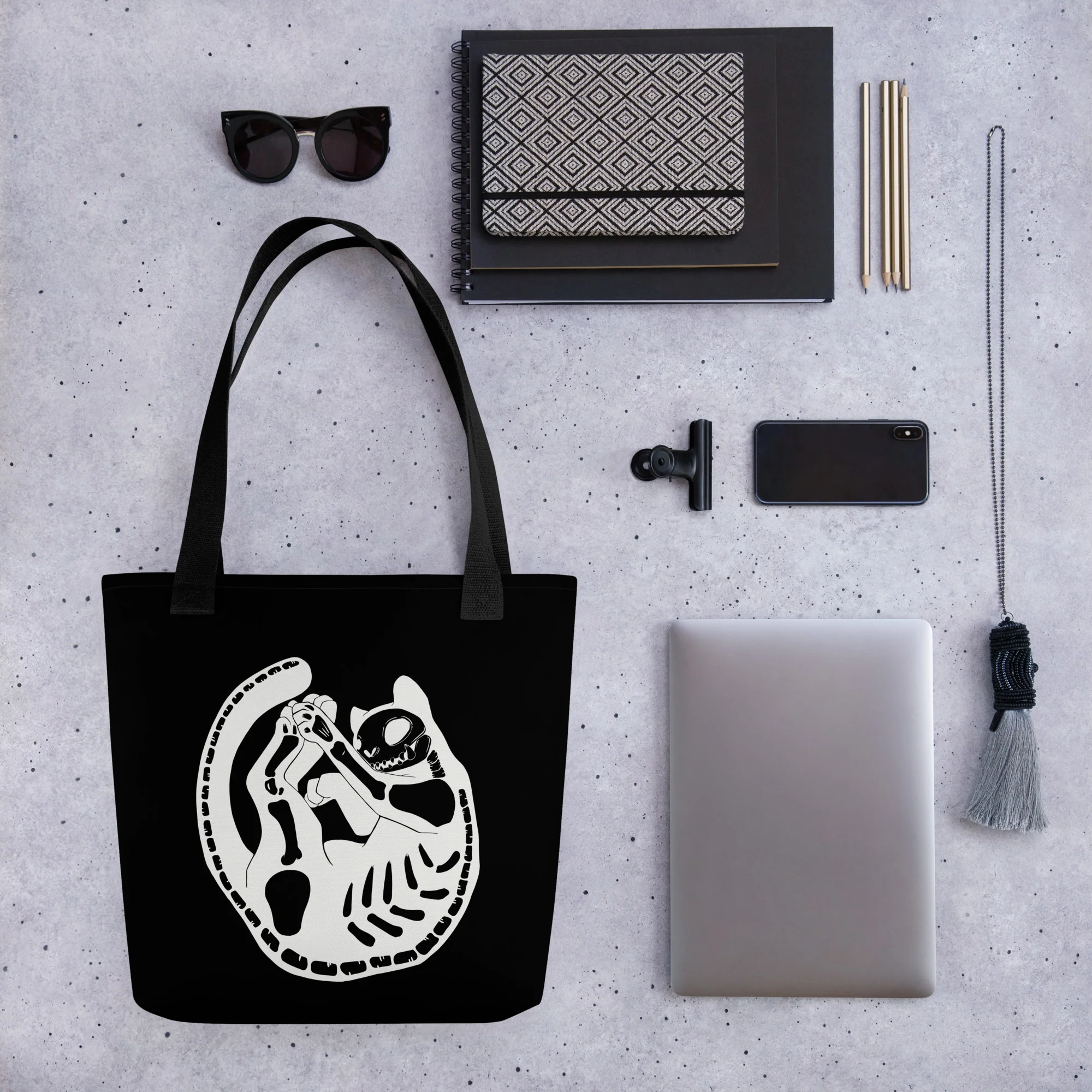 Skeleton Cat, Tote Bag - Image 5