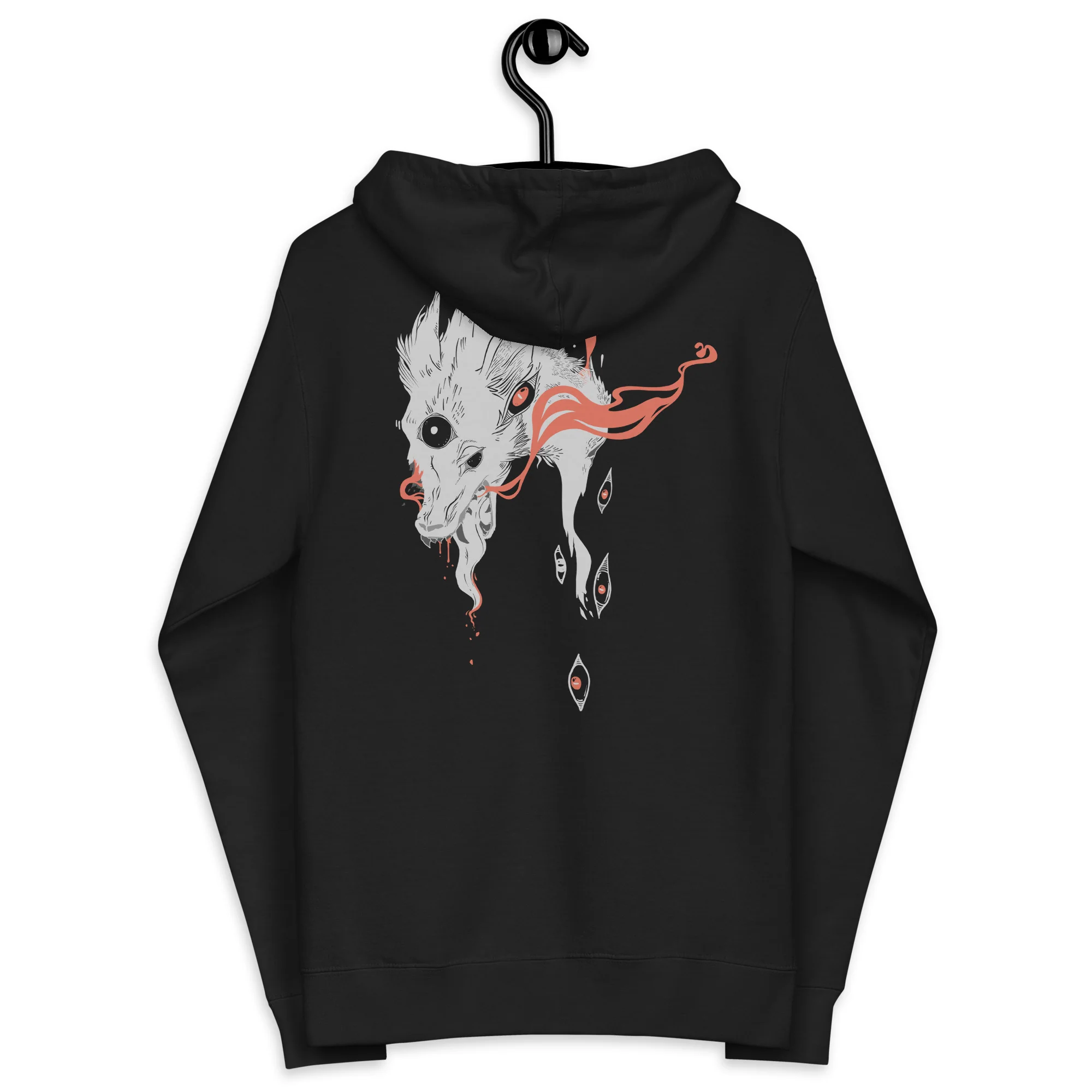 Wolf And Eyes, Unisex Fleece Zip-Up Hoodie - Image 5