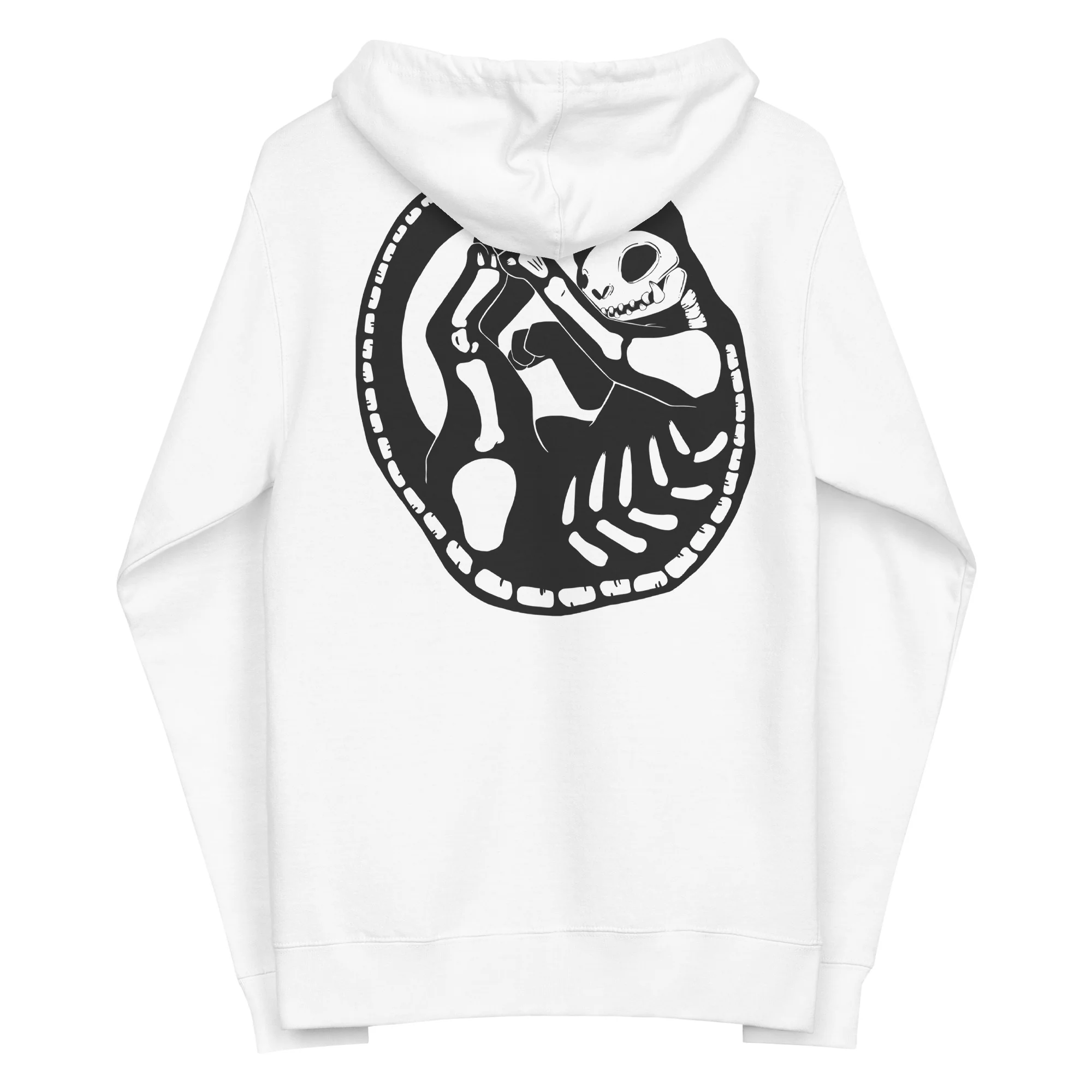 Skeleton Cat, Unisex Fleece Zip-Up Hoodie - Image 3