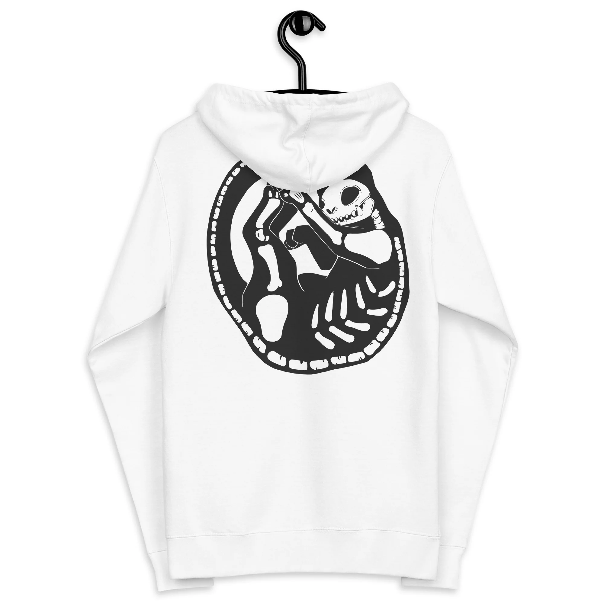 Skeleton Cat, Unisex Fleece Zip-Up Hoodie - Image 5