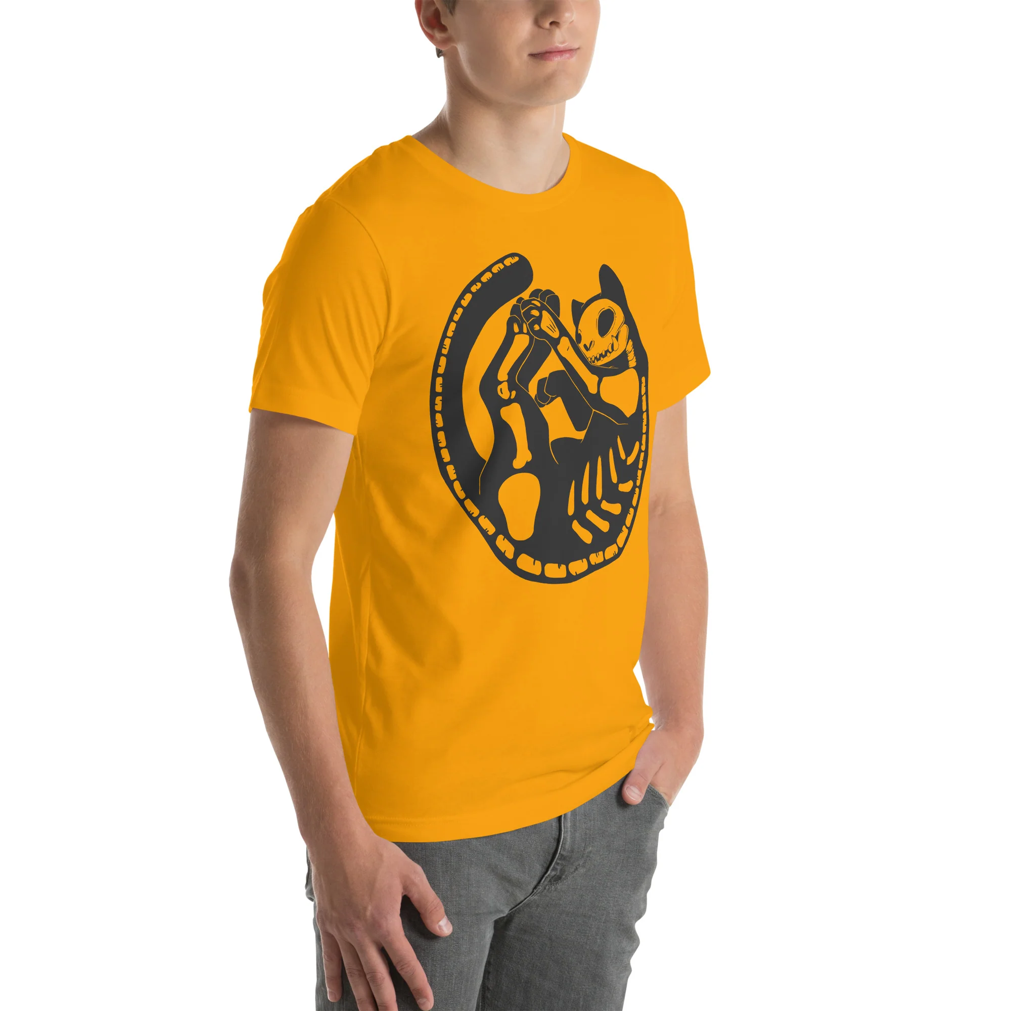 Skeleton Cat, Unisex T-Shirt - Image 3