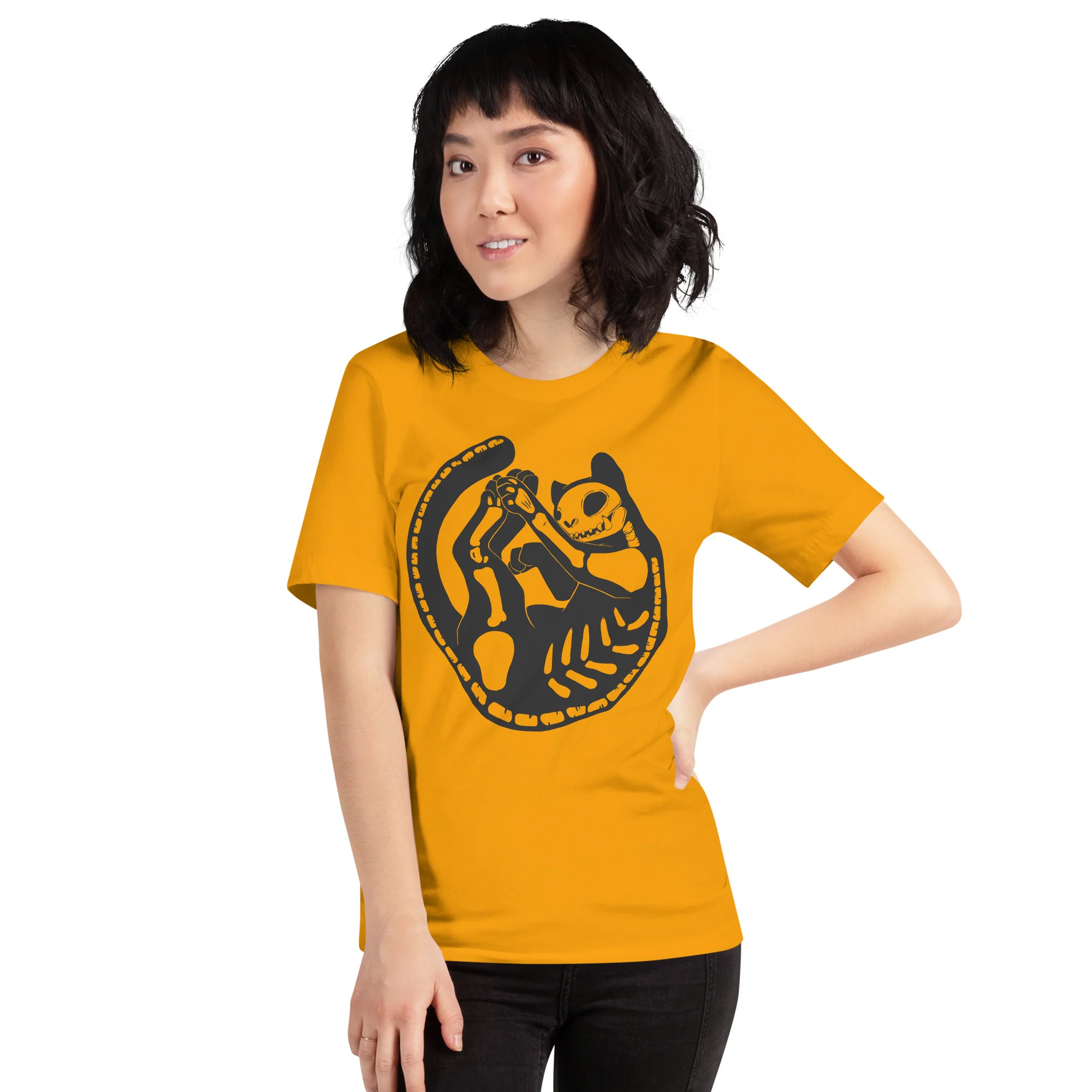 Skeleton Cat, Unisex T-Shirt - Image 5