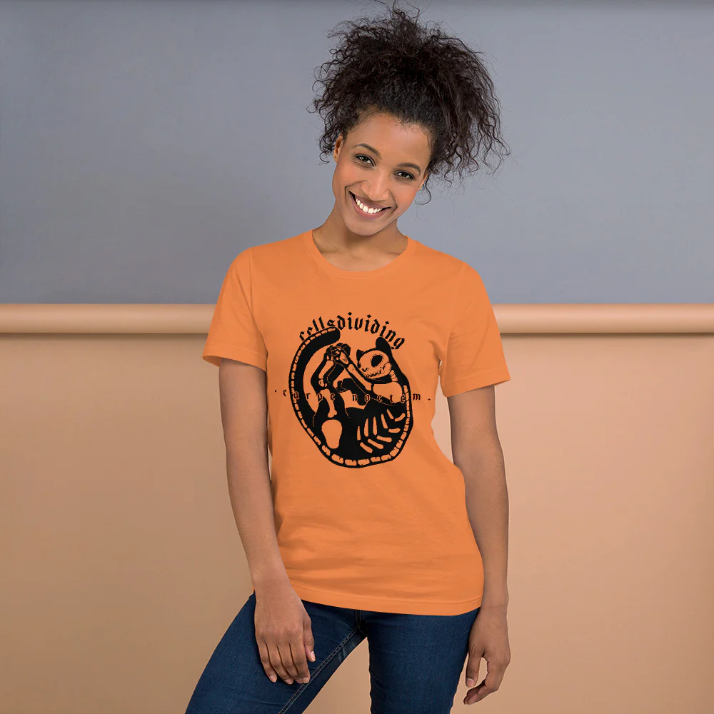 Skeleton Cat, Unisex T-Shirt, Burnt Orange - Image 4